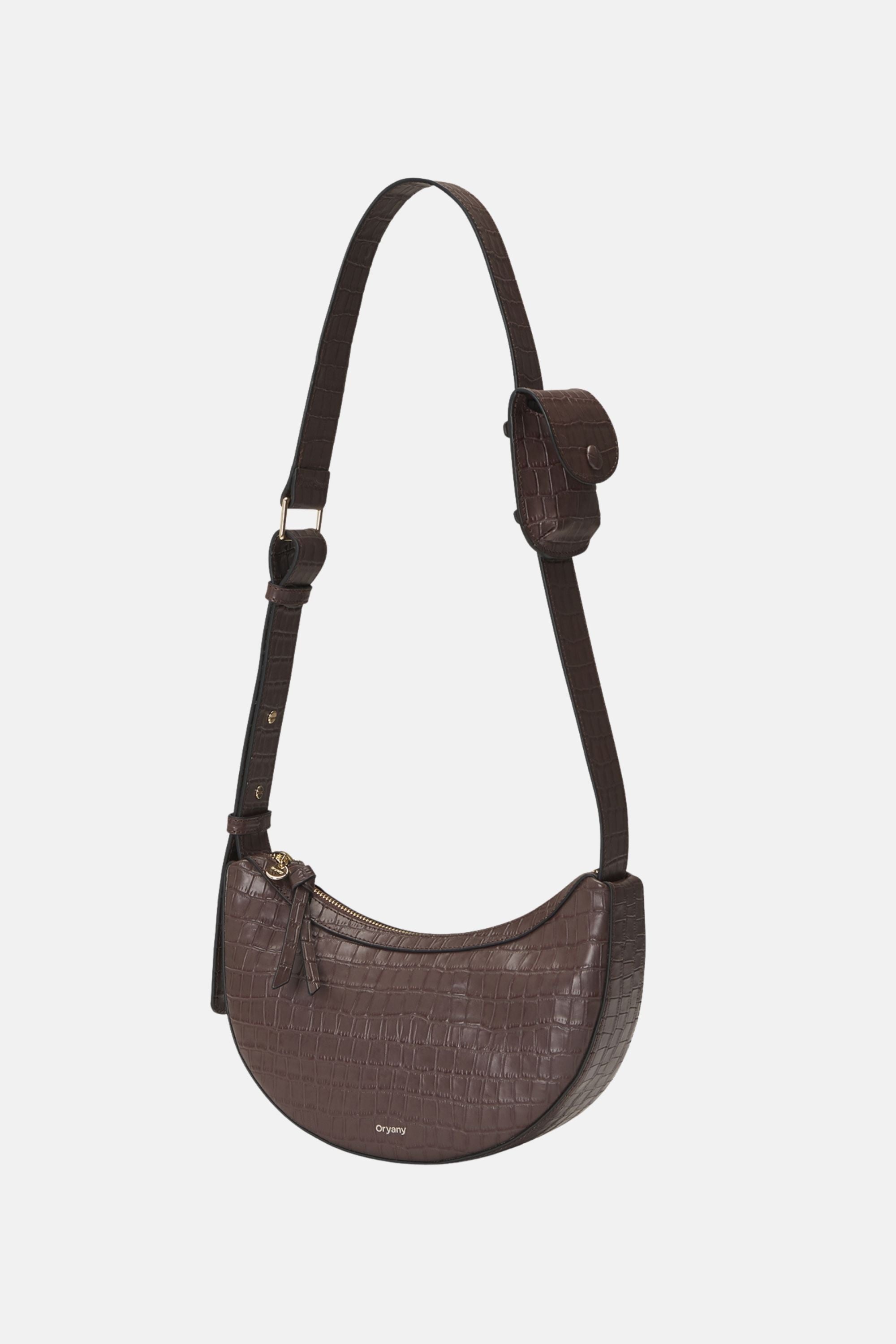 Oryany - Rookie Croco Crossbody Medium Handbags - Deep Brown