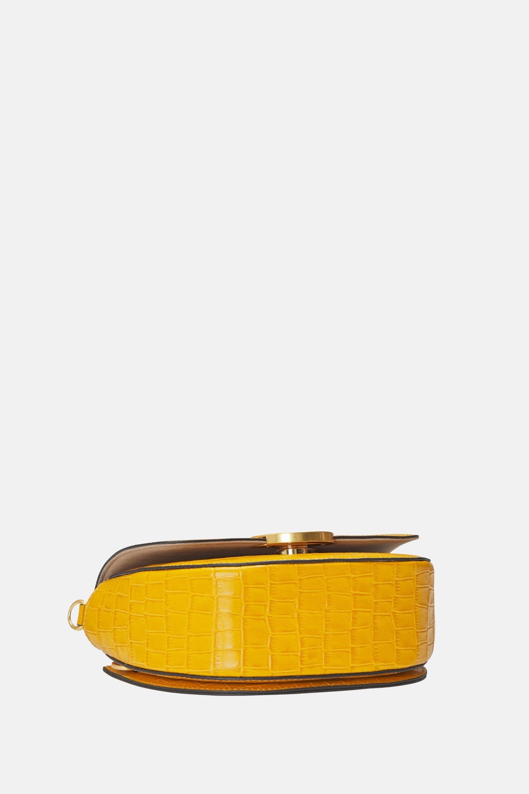 Oryany - Lottie Croco Saddle Crossbody - Small - Shadow Yellow Leather