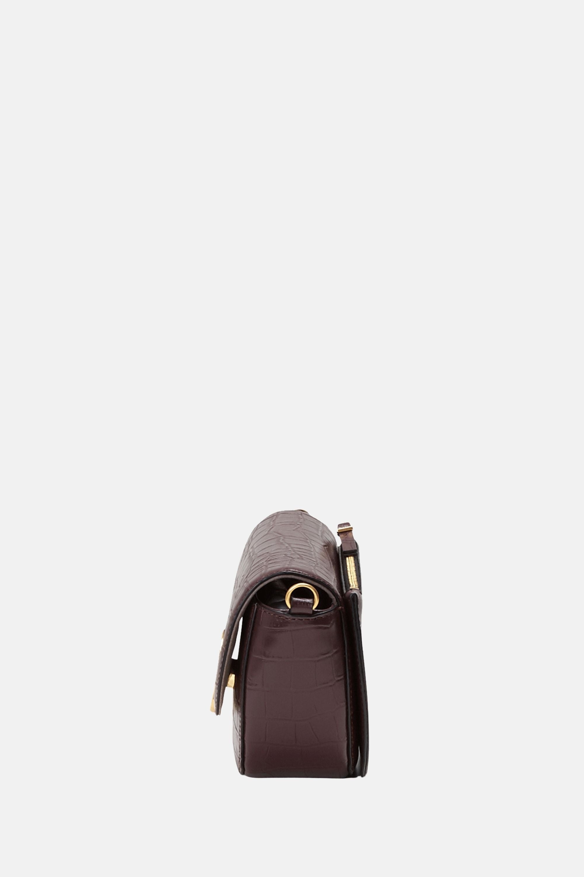 Oryany - Lottie Croco Saddle Crossbody - Small - Brown Leather