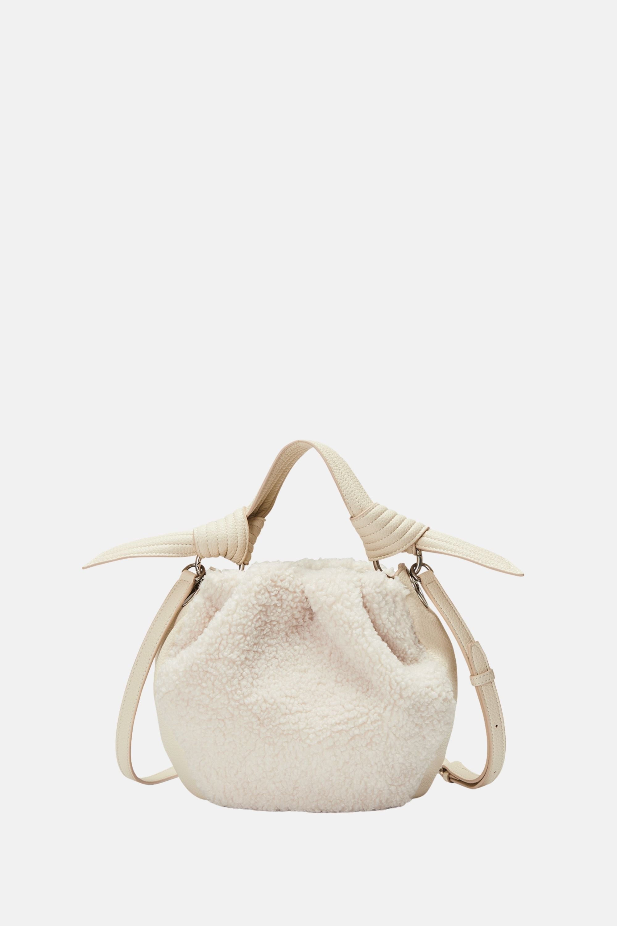 Oryany - Selena Eco Fur Bucket Bag – Medium Crossbody - Vanilla Cream