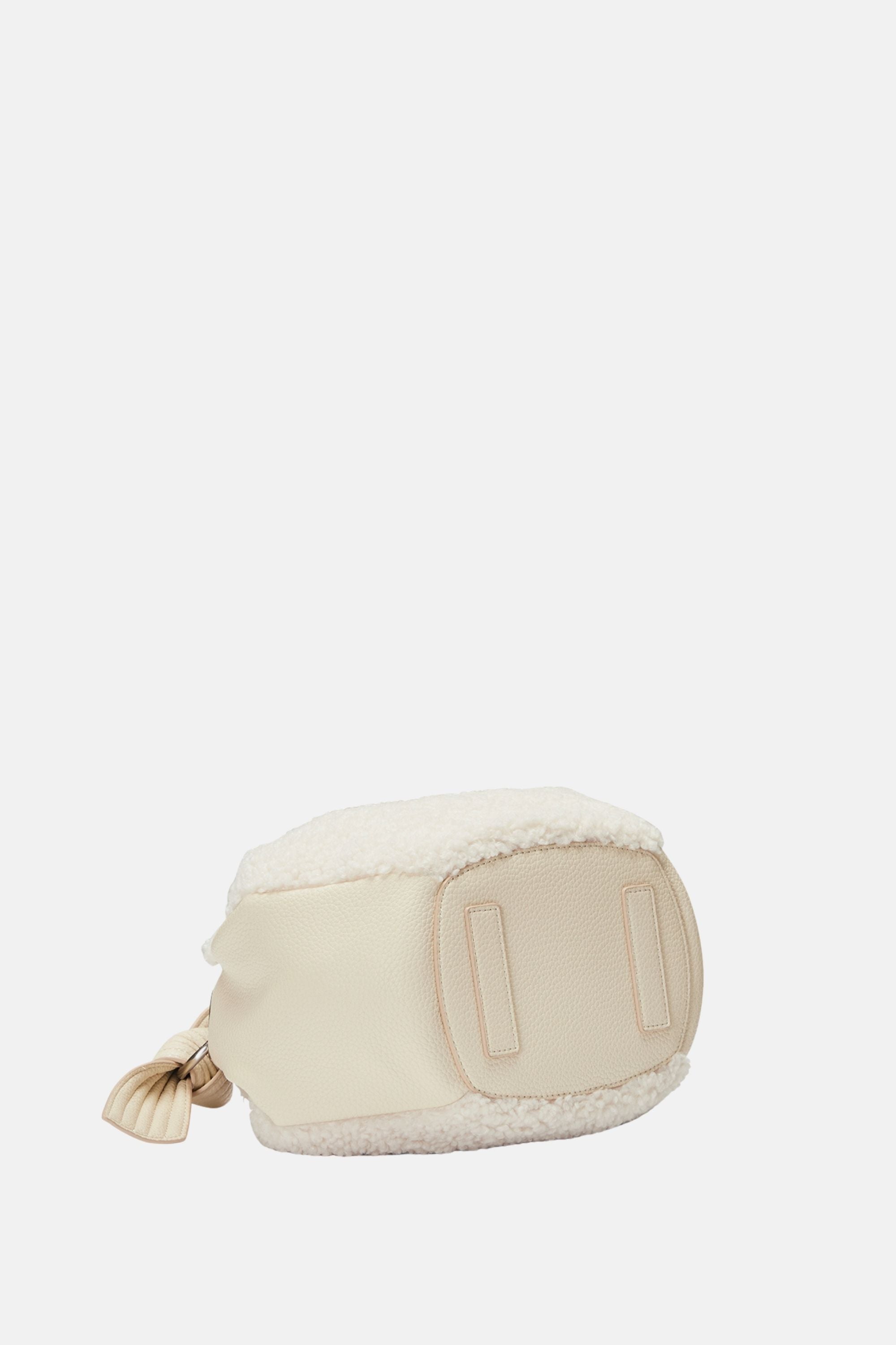 Oryany - Selena Eco Fur Bucket Bag – Medium Crossbody - Vanilla Cream