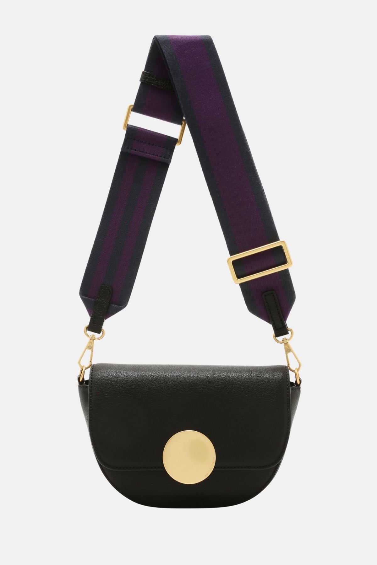 Oryany - Lottie Saddle Crossbody Small Handbags - Black Leather