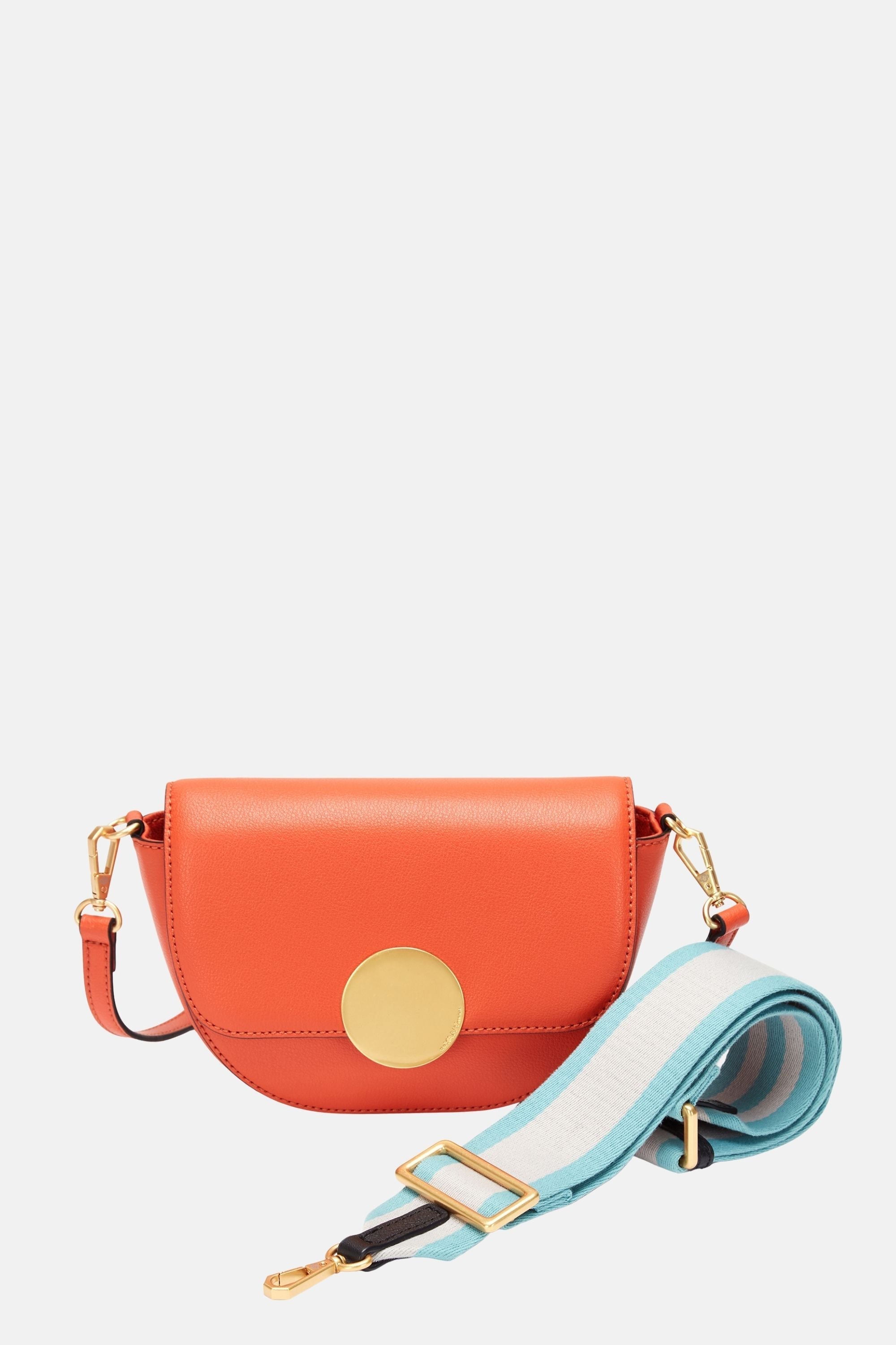 Oryany - Lottie Saddle Crossbody Small Handbags - Orange Leather