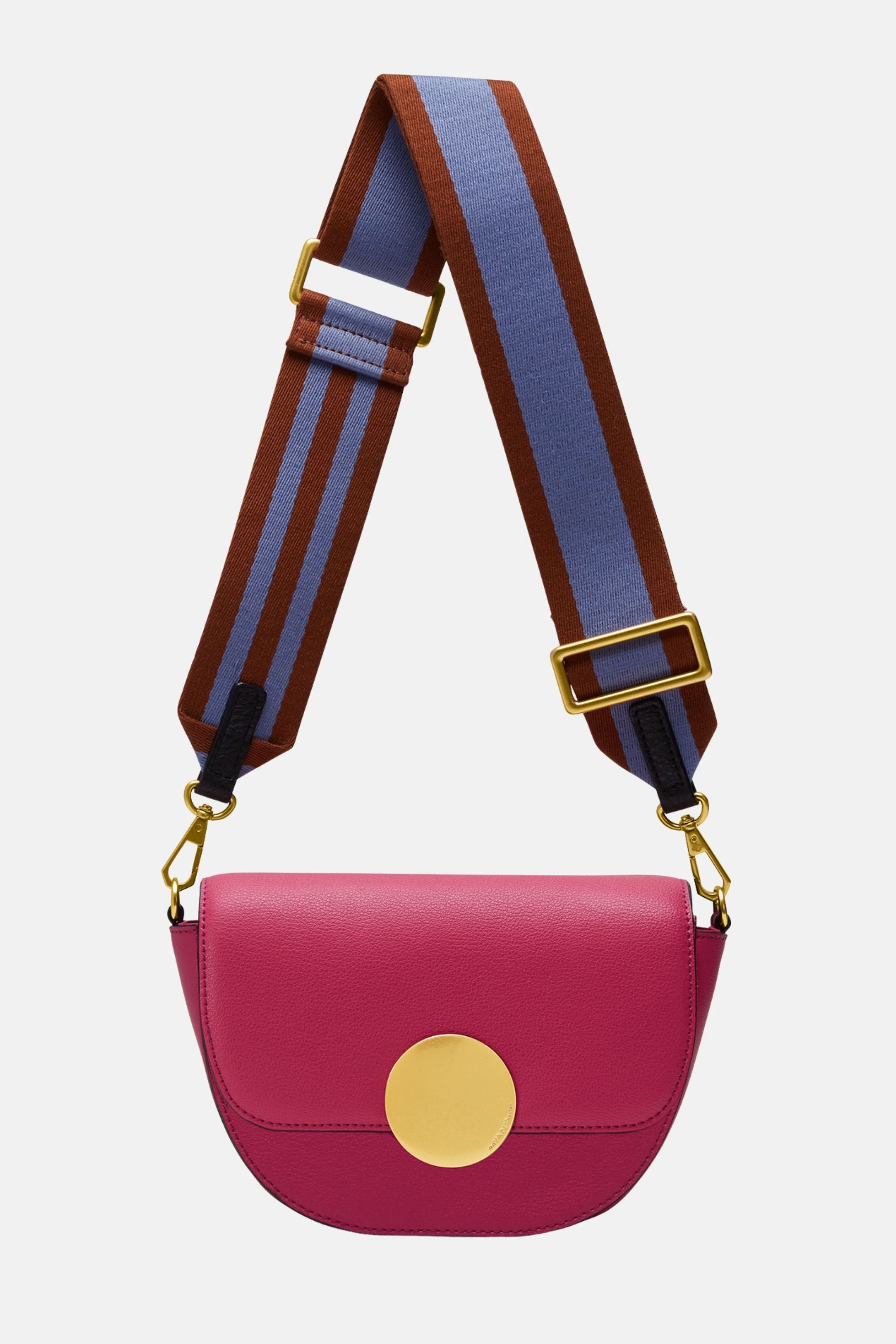 Oryany - Lottie Saddle Crossbody Small Handbags - Raspberry Leather