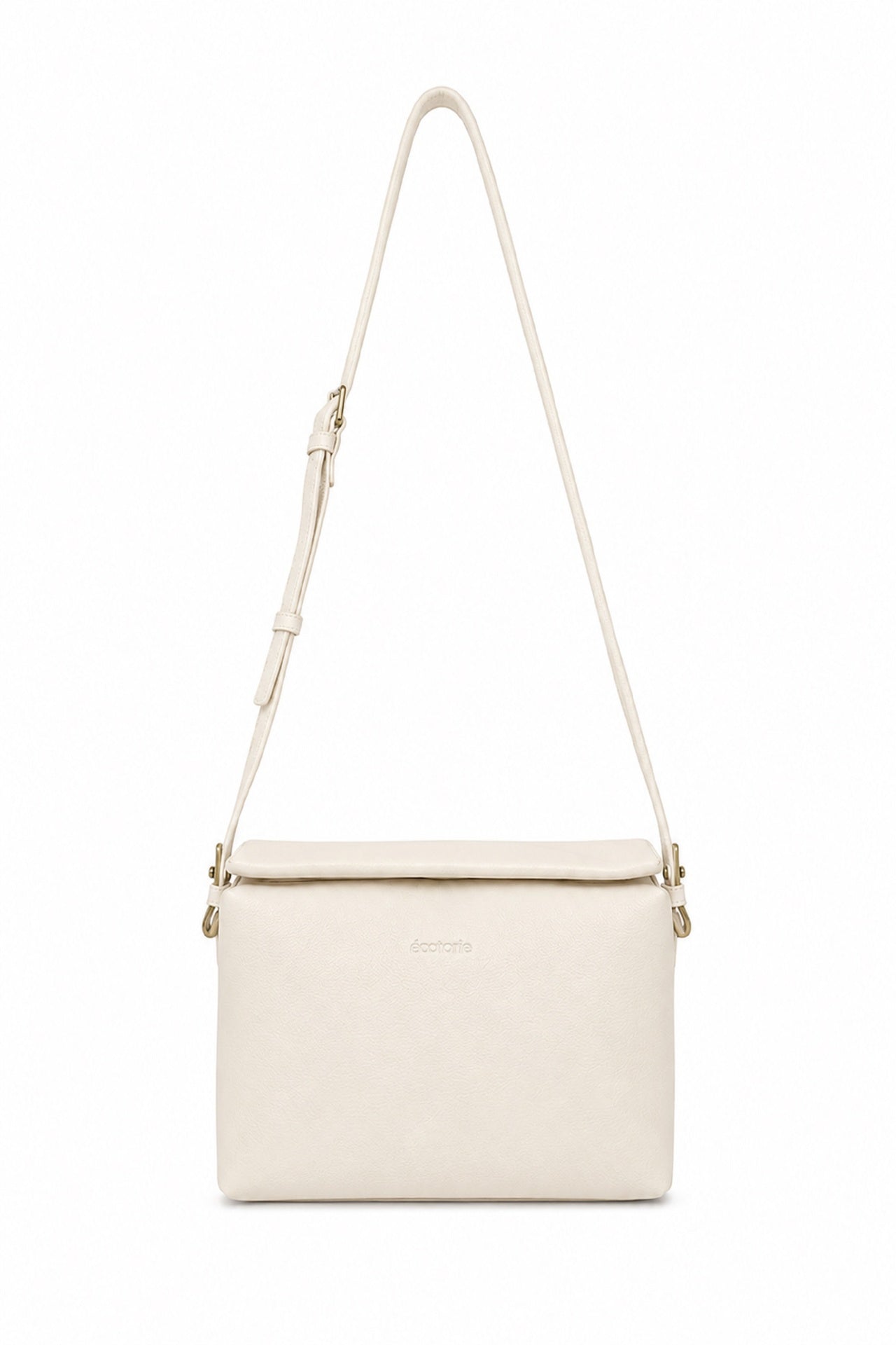 Ecotorie Agnes Leather Crossbody Bag Warm White