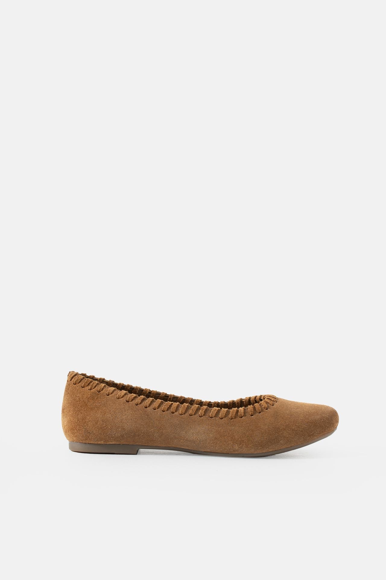 Jelavu - Ella Cognac Suede Ballet Flat