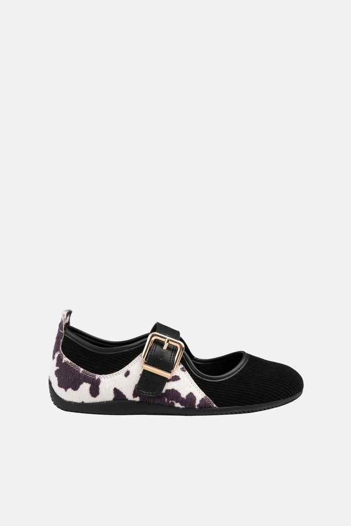 JELAVU Willow Buckle Mary Jane Flat in Black Cow Print - image 5