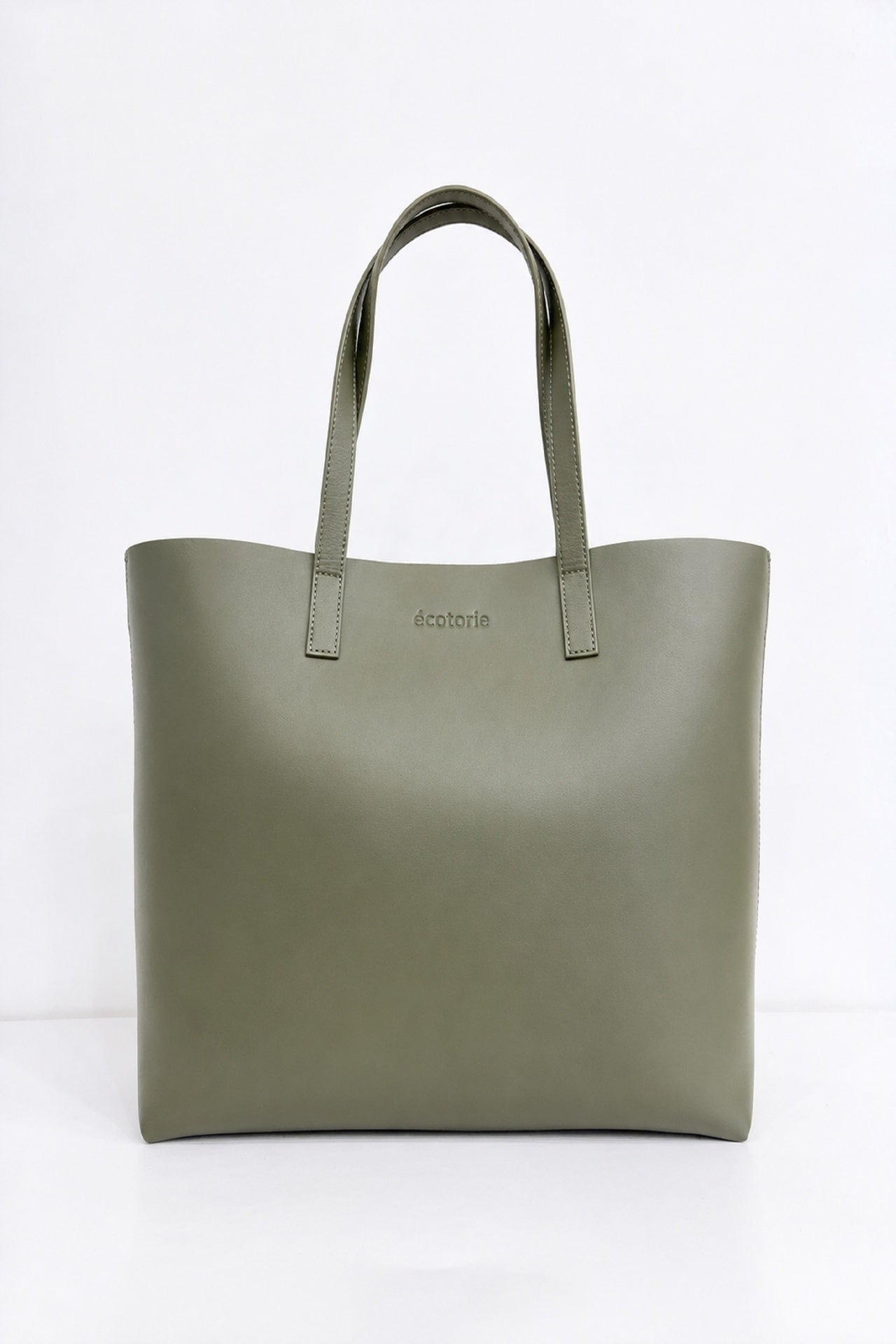 Ecotorie Agatha Leather Tote Bag Dark Moss