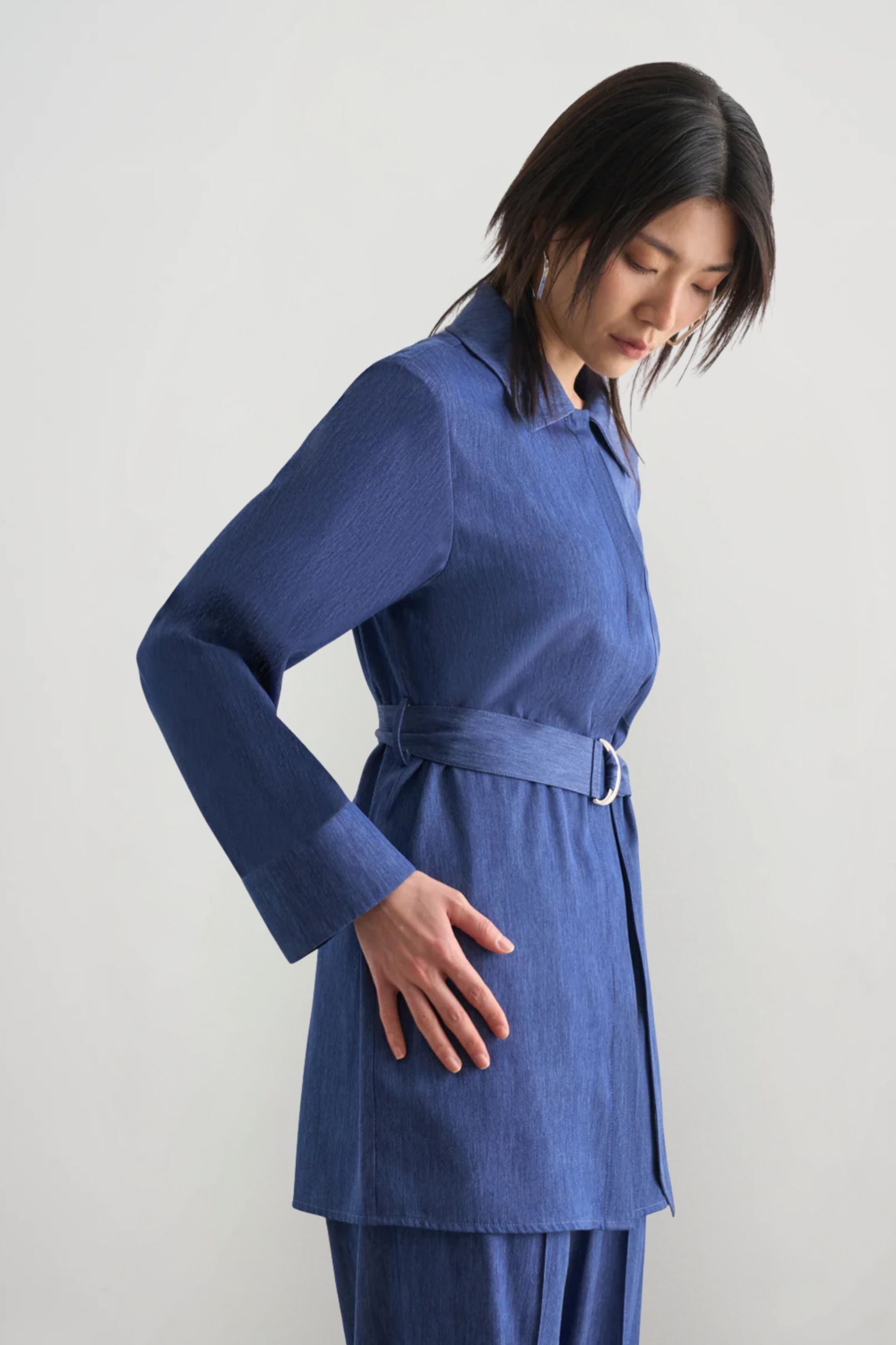 Mizalle Denim Belted Tunic