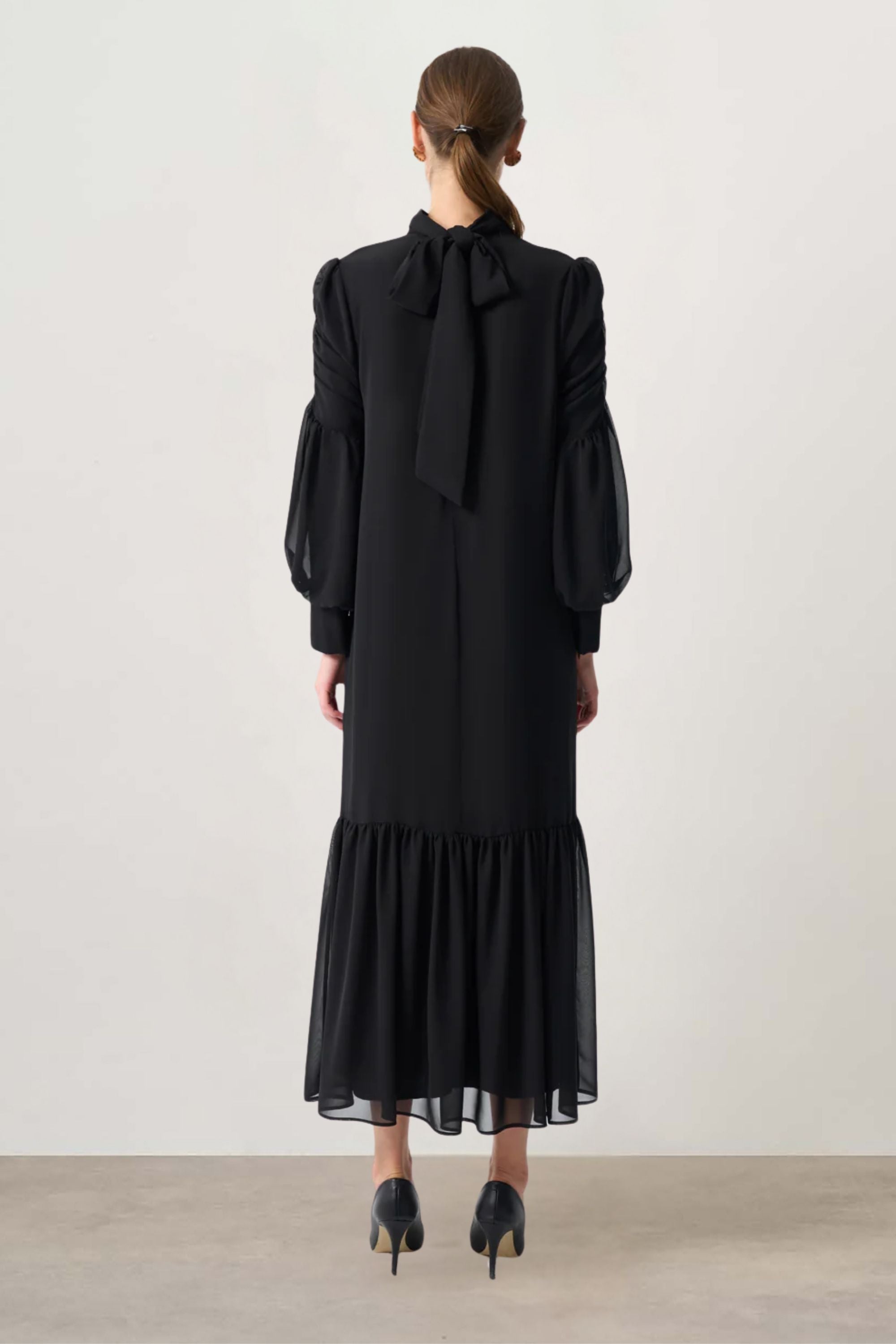 Mizalle - Draped Chiffon Dress