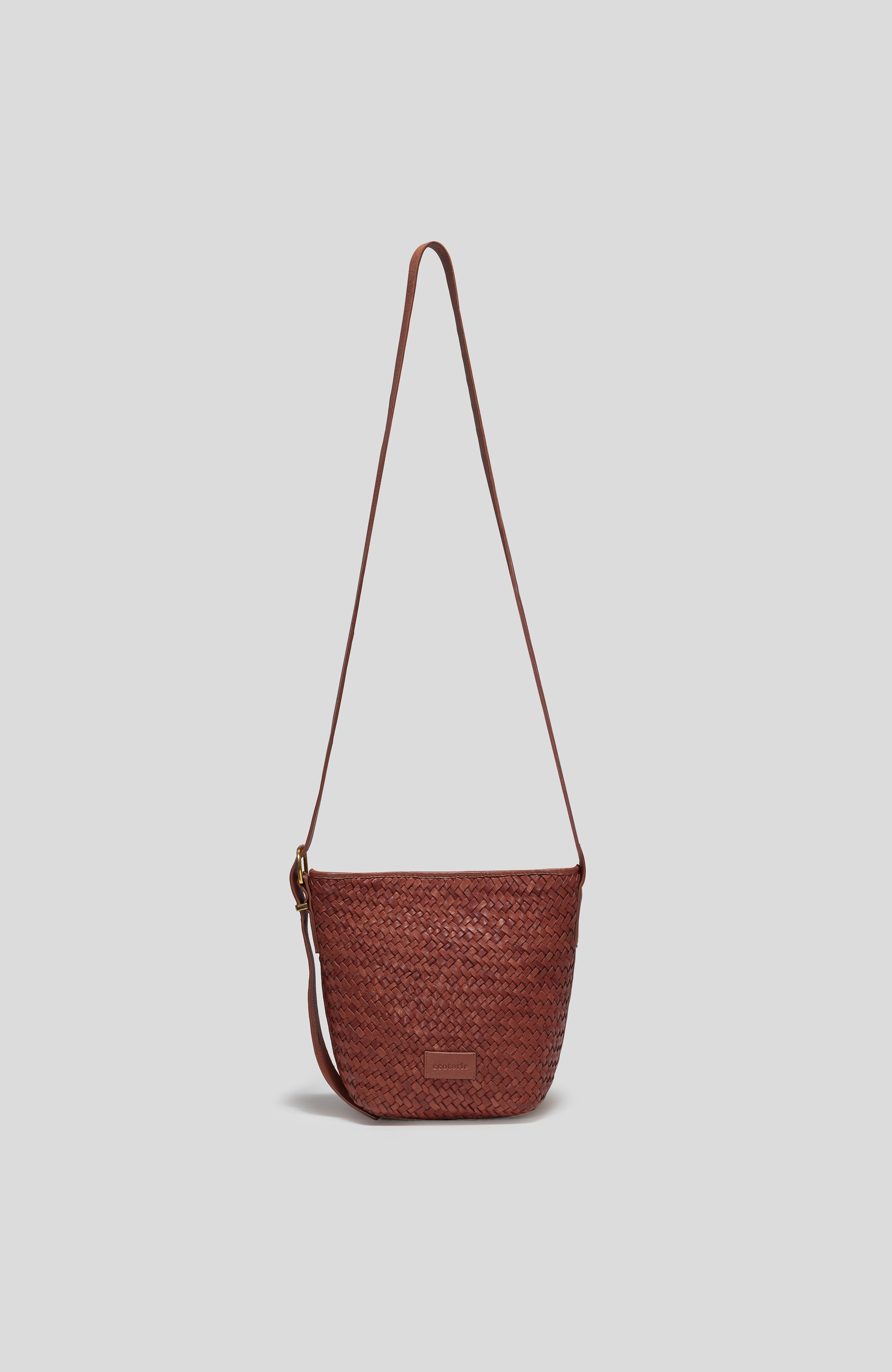 Ecotorie Waco Leather Bucket Bag Brandy