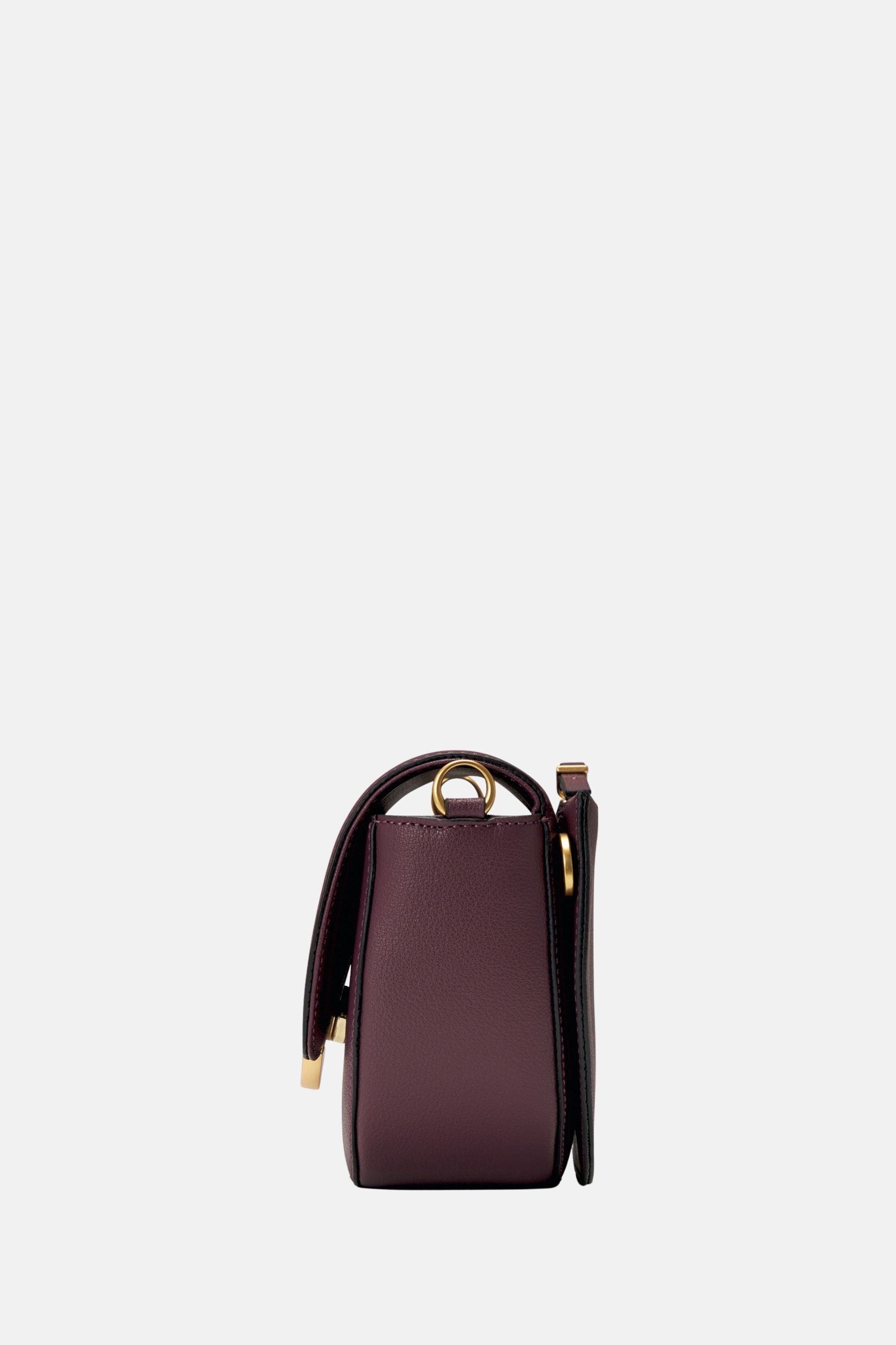 Oryany - Lottie Saddle Crossbody Small Handbags - Eggplant Leather