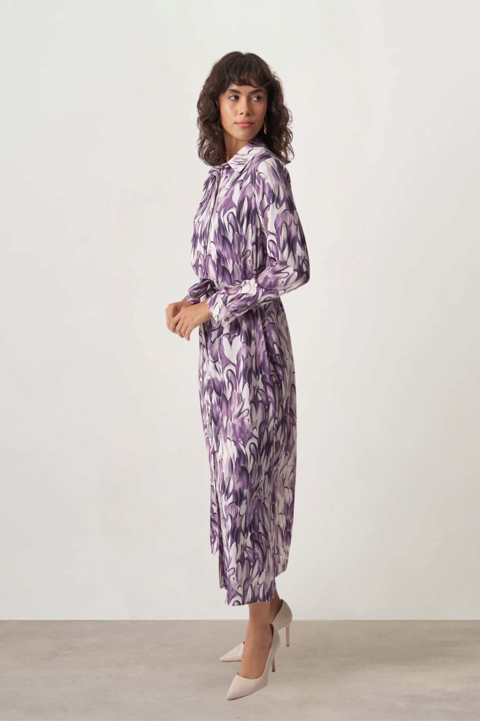 Mizalle - Ellips Patterned Shirt Dress