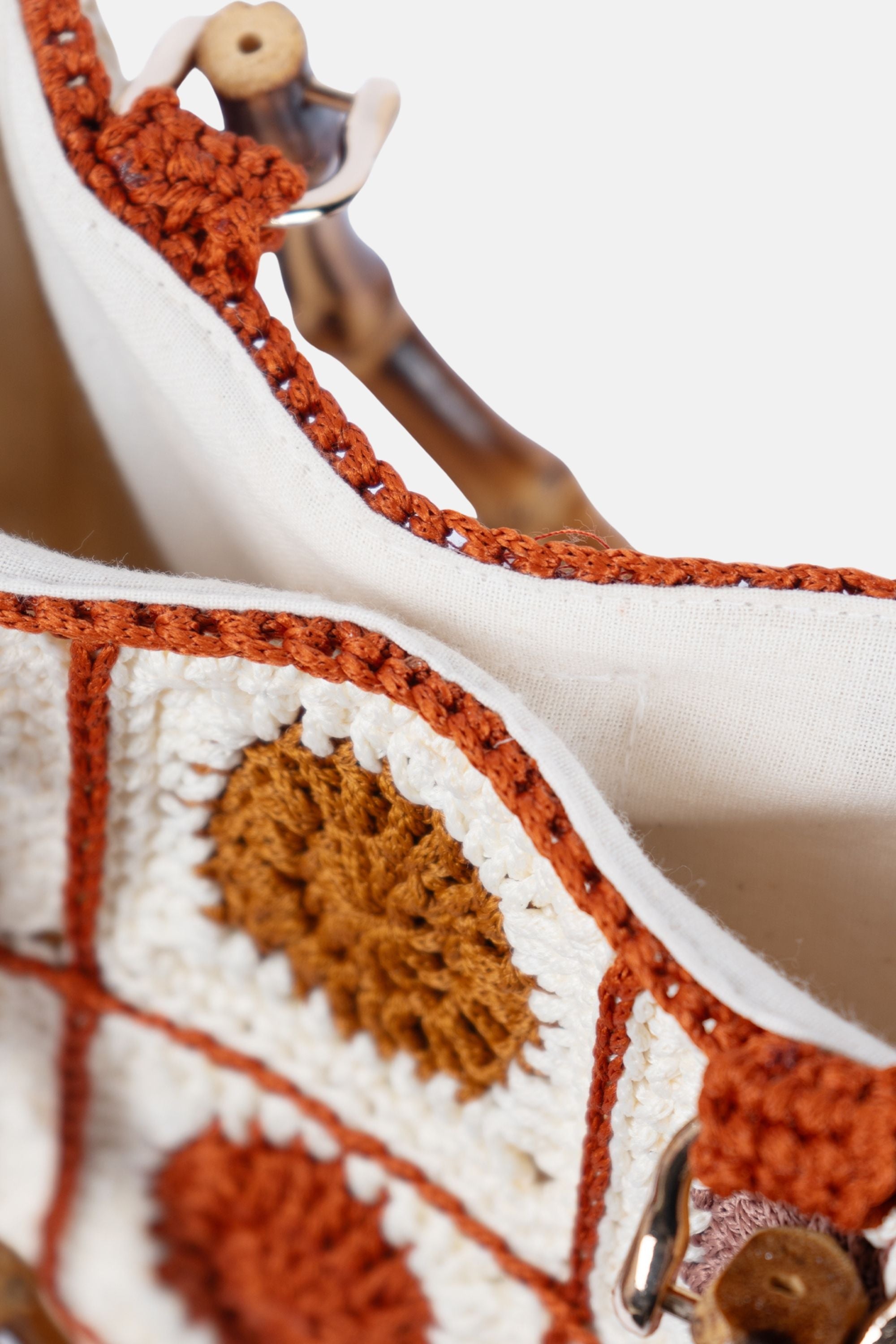 Jelavu - Dottie Crochet Bamboo Handle Crossbody Bag - Sunset Multi