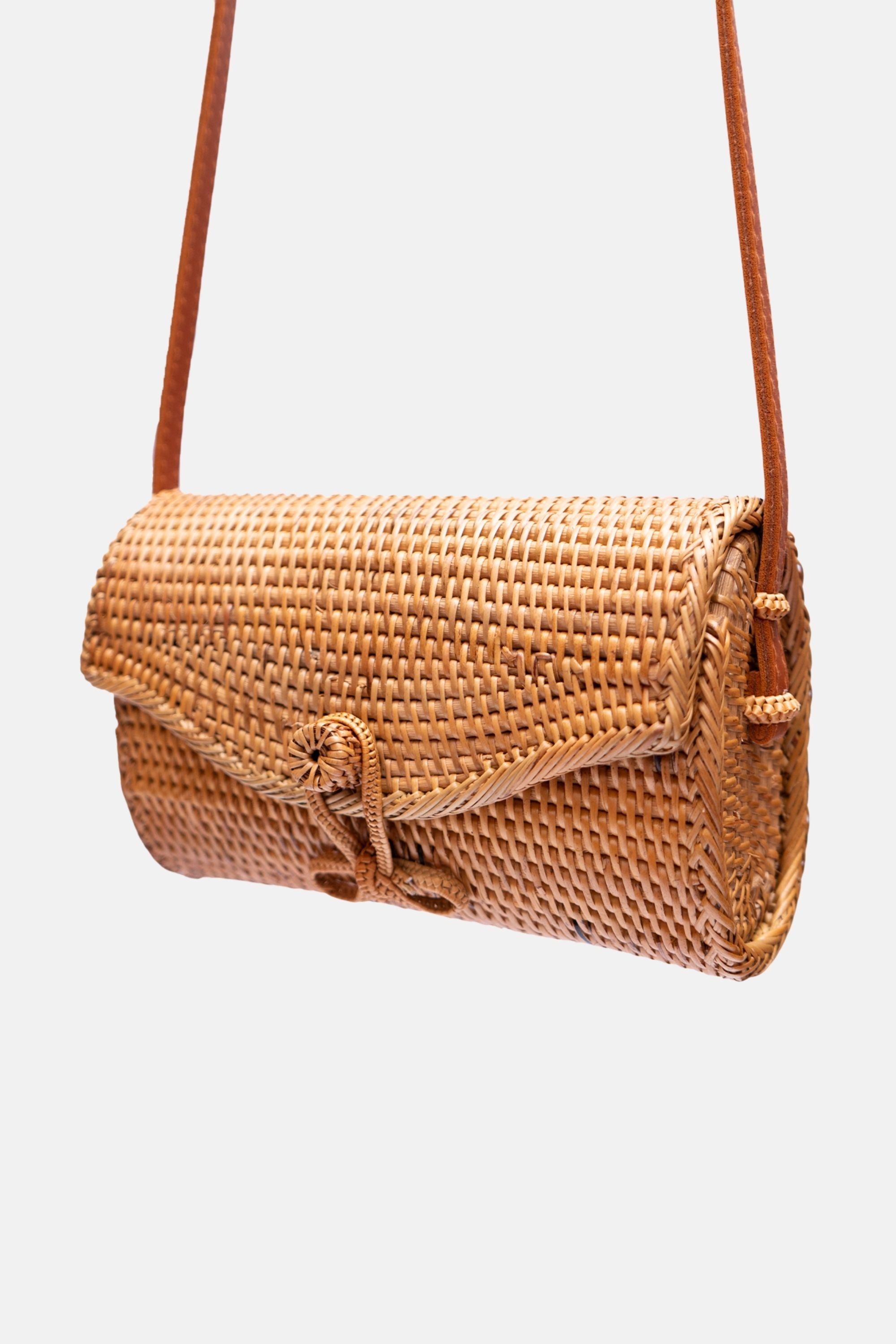 Lana Small Rattan Crossbody - Natural