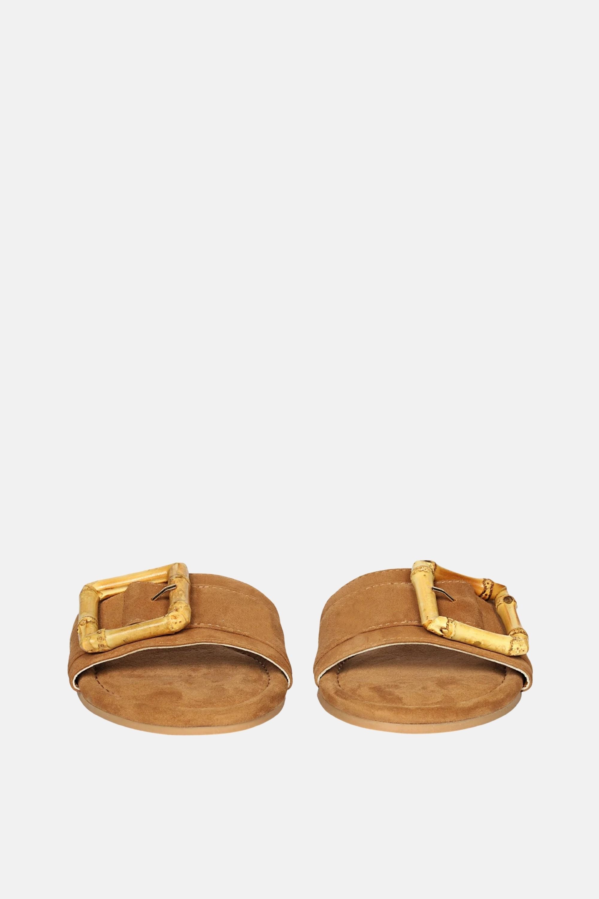 Jelavu - Amsterdam Bamboo Buckle Sandals - Cognac Suede