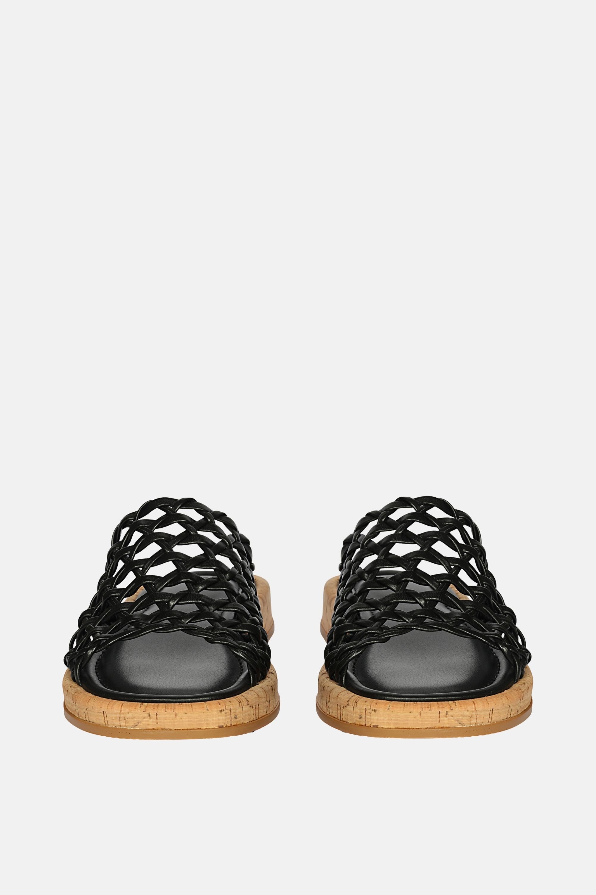 Jelavu - Cloud Leather Woven Sandals - Black Leather