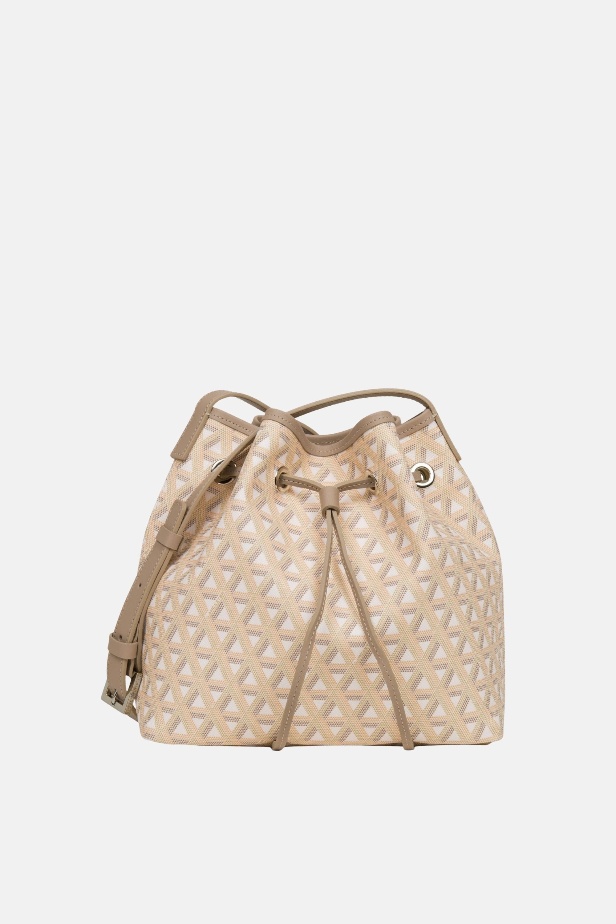 Lancaster Drawstring Bucket Bag Ikon Beige