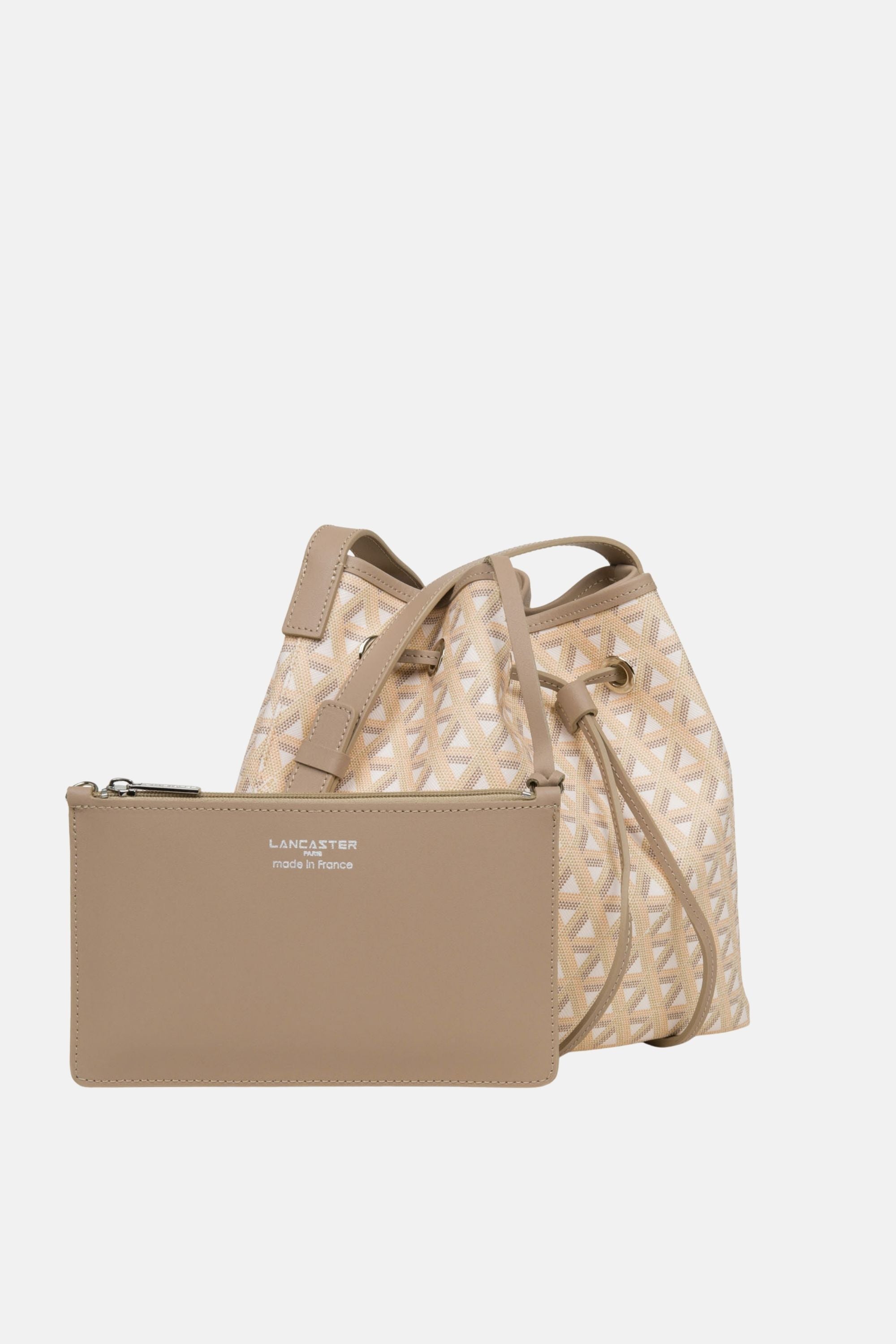 Lancaster Drawstring Bucket Bag Ikon Beige