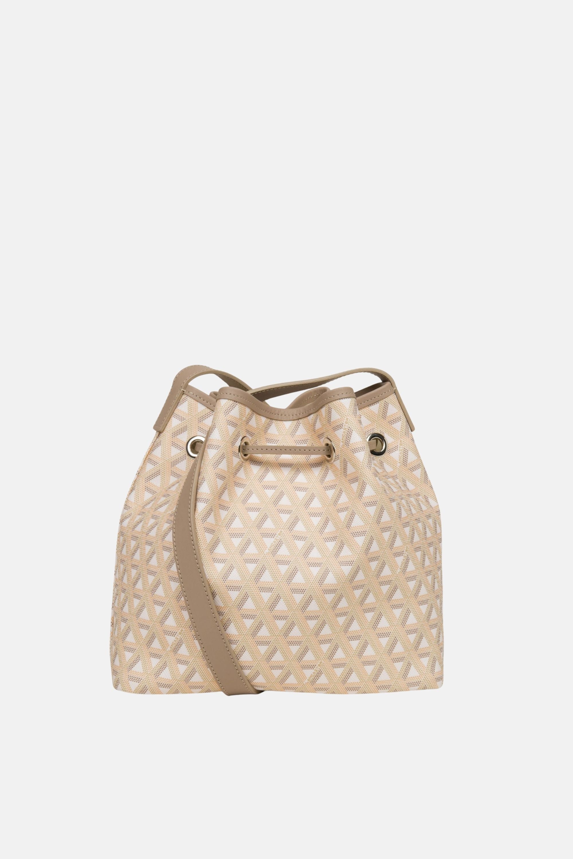 Lancaster Drawstring Bucket Bag Ikon Beige