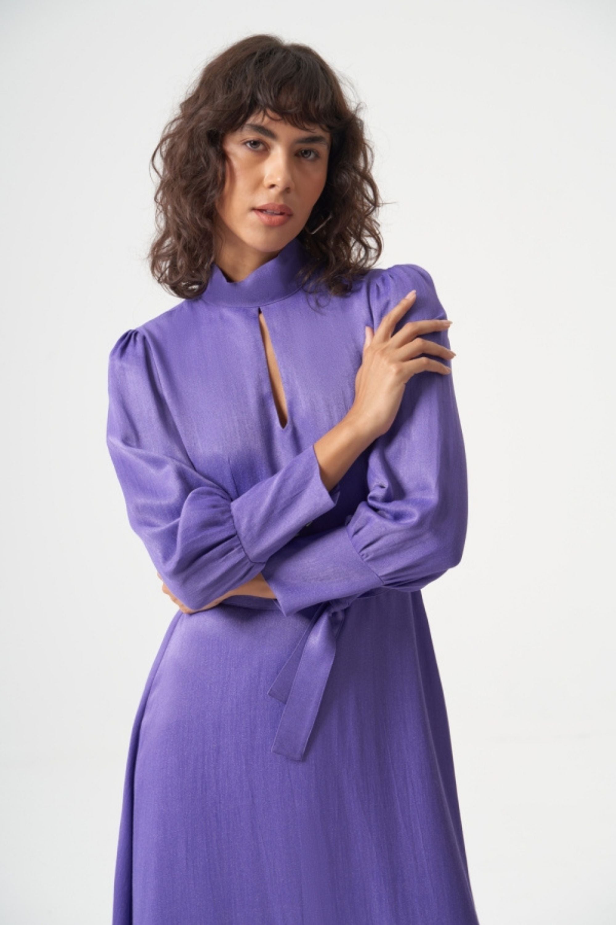 Mizalle Woven Satin Dress Apparel