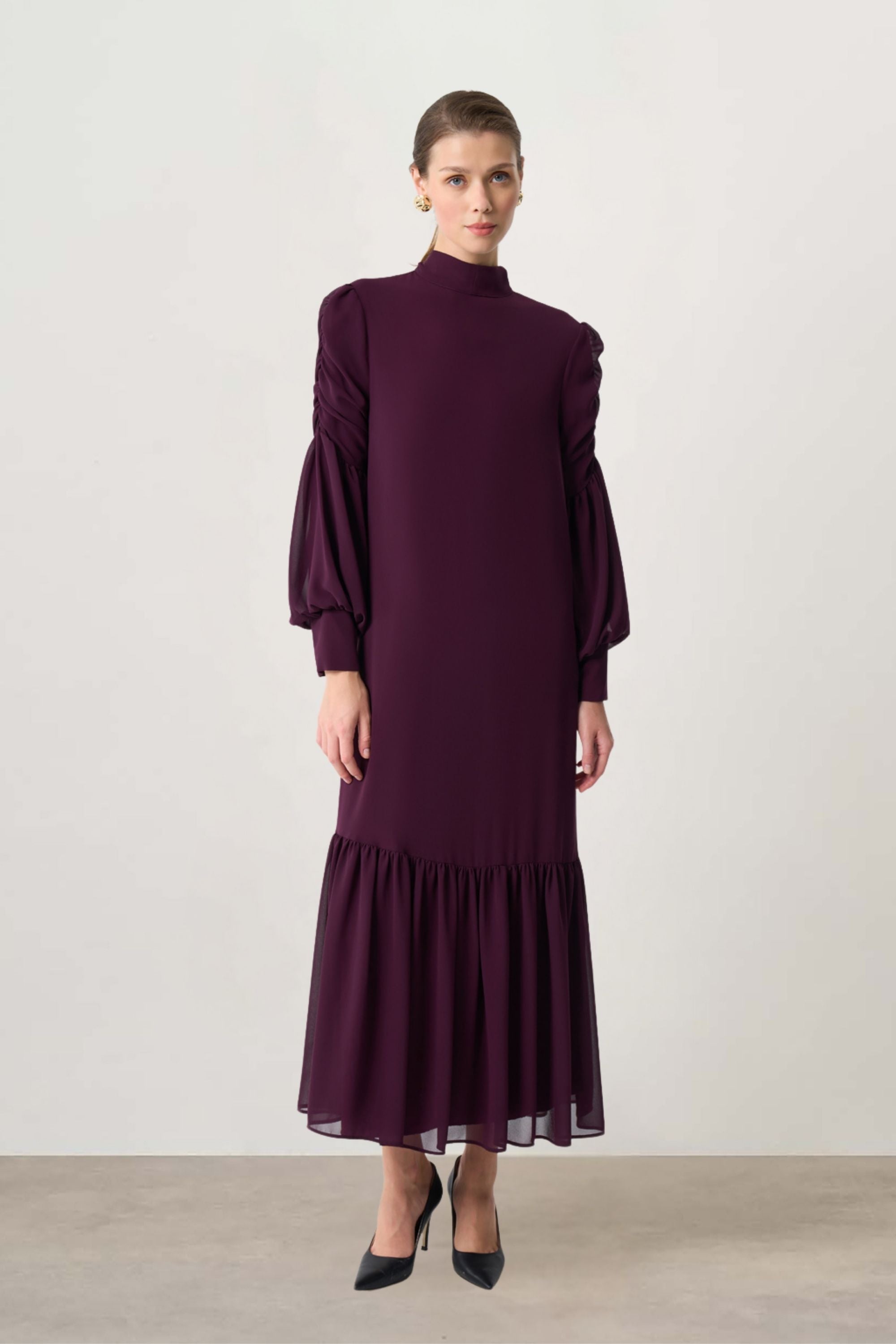 Mizalle - Draped Chiffon Dress