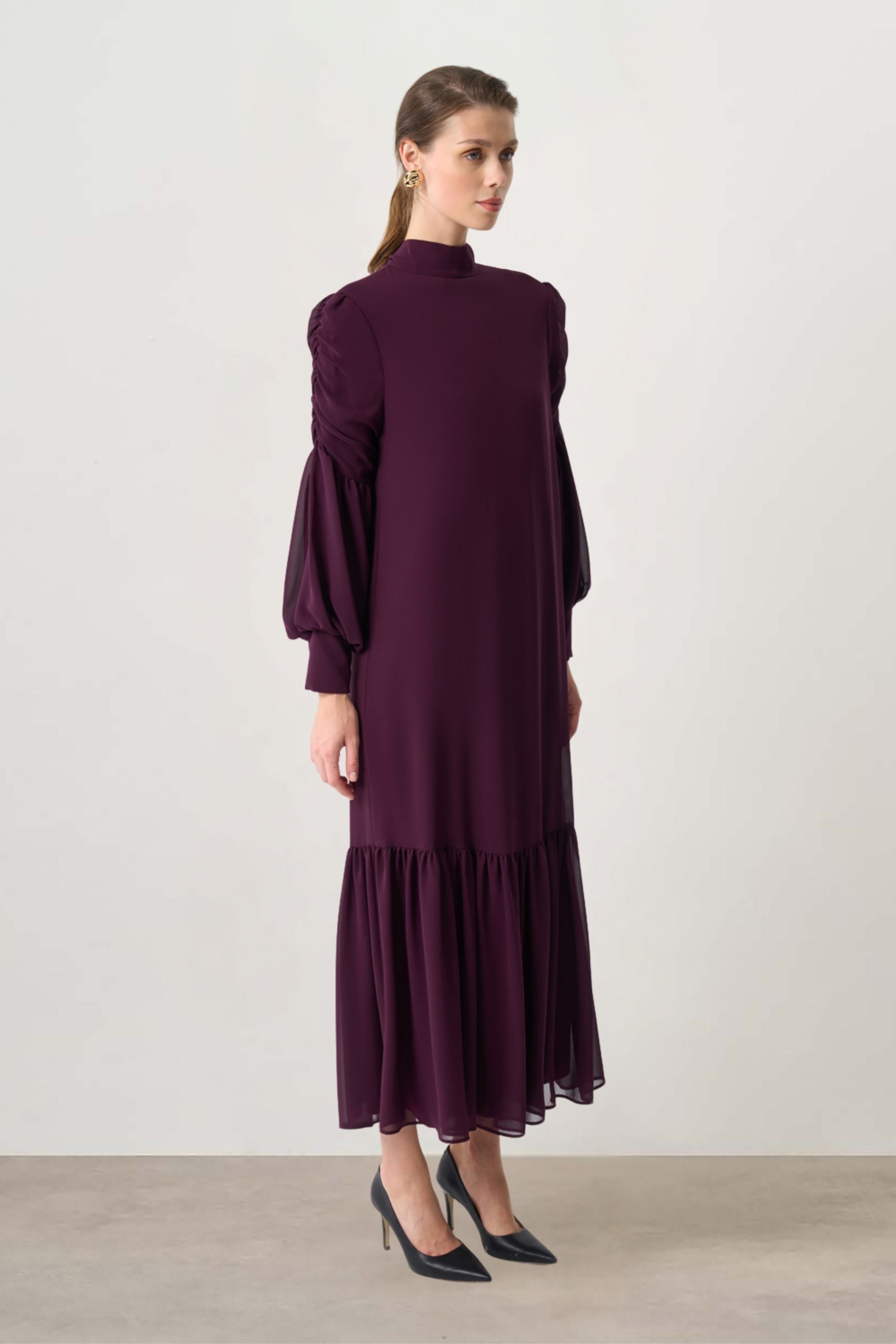Mizalle - Draped Chiffon Dress