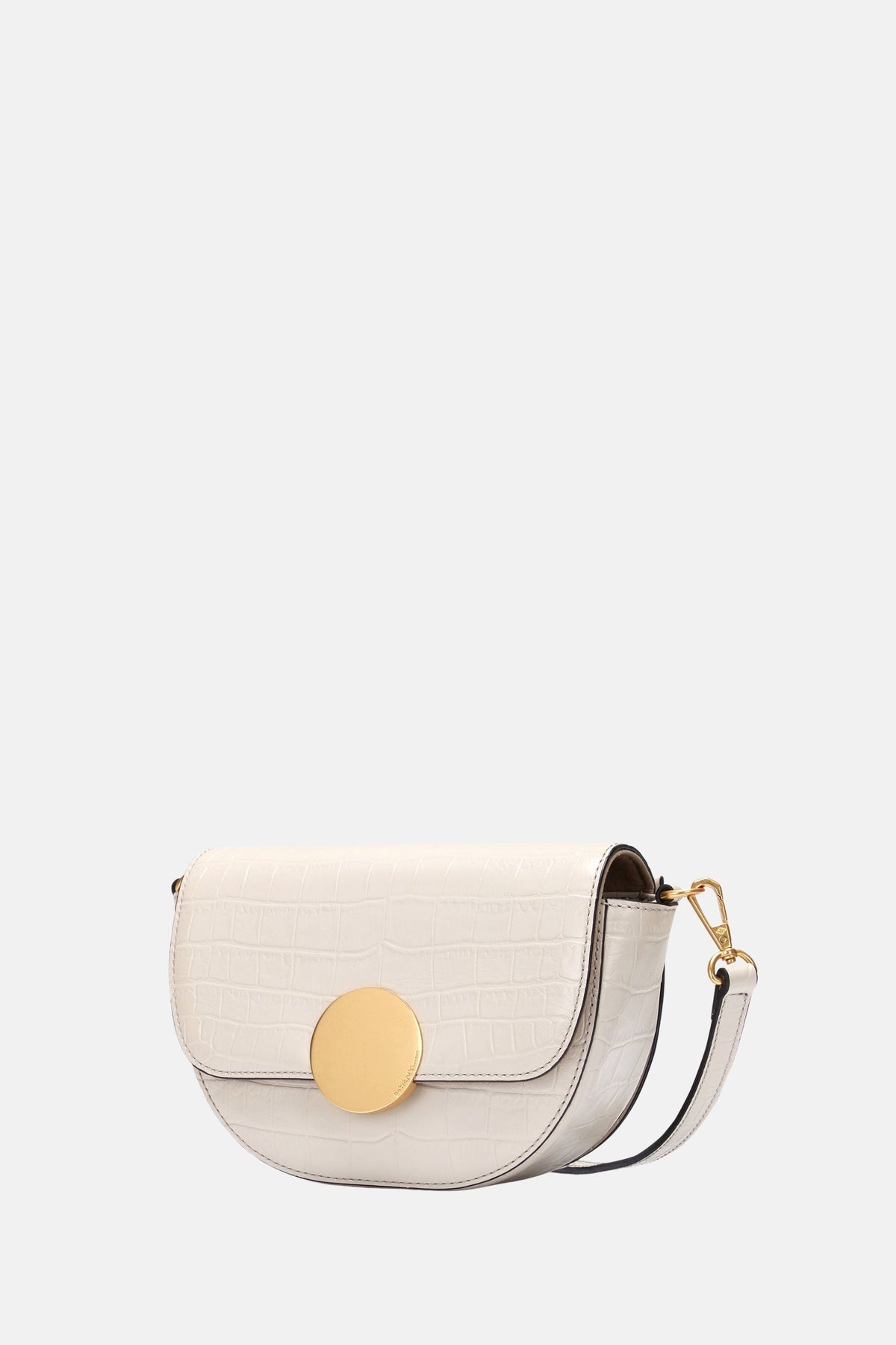 Oryany - Lottie Croco Saddle Crossbody - Small - Cream Leather