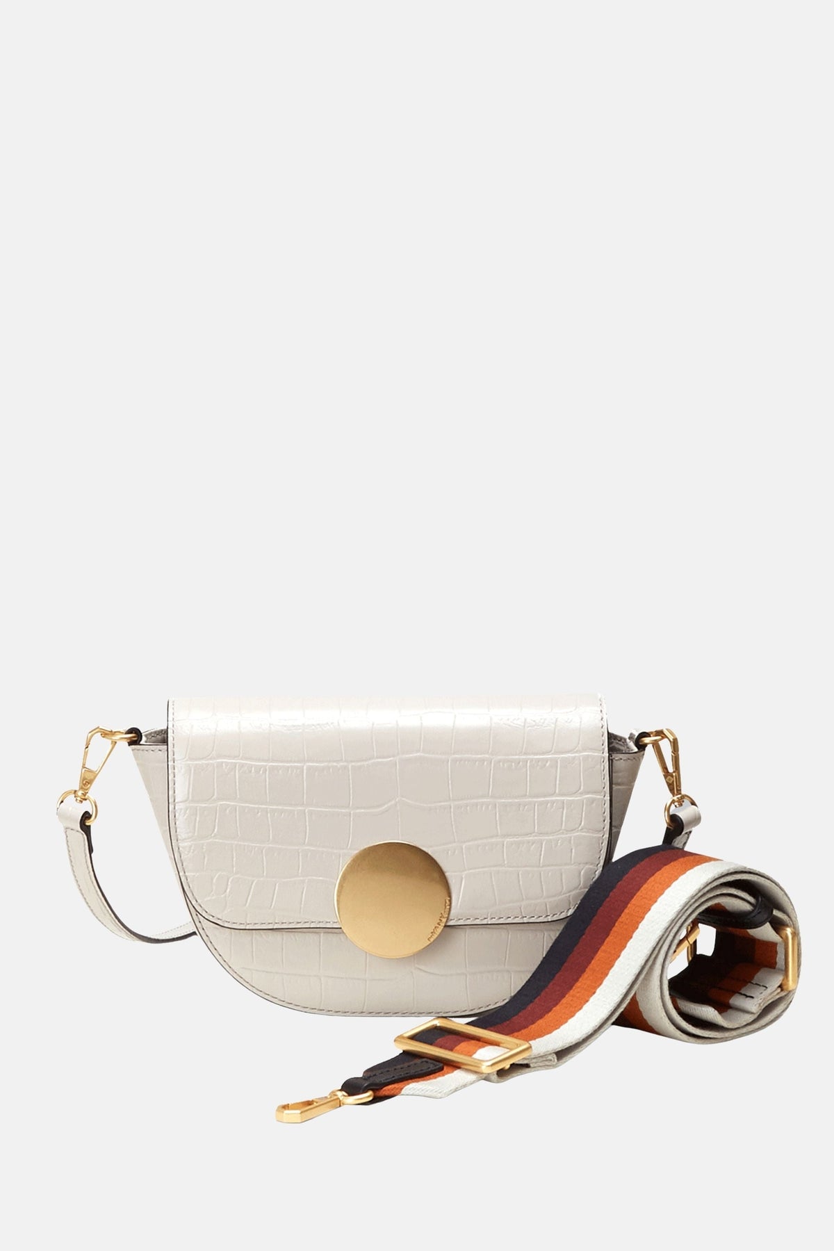 Oryany - Lottie Croco Saddle Crossbody - Small - Cream Leather