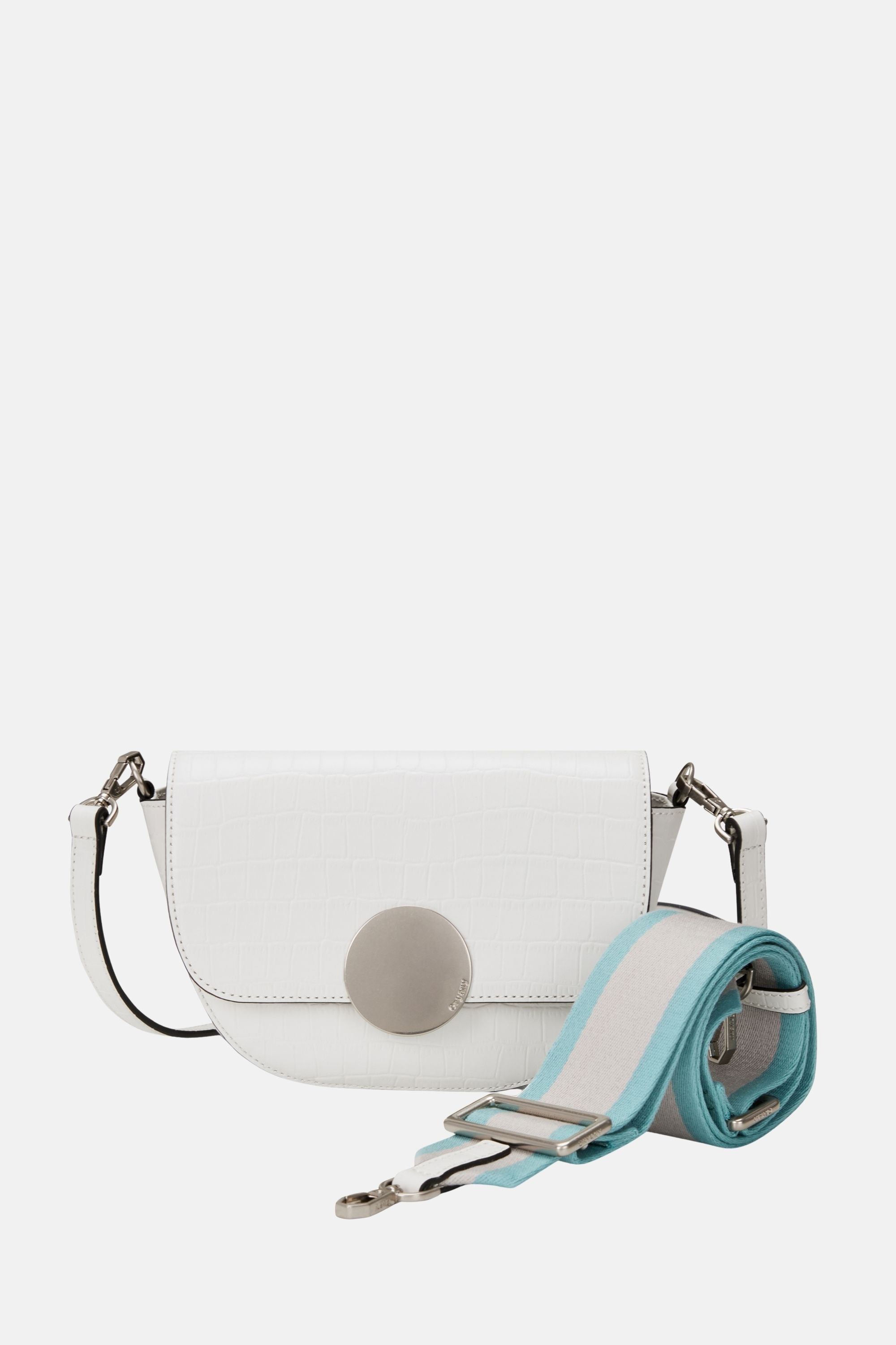 Oryany - Lottie Croco Saddle Crossbody - Small - Off White Leather