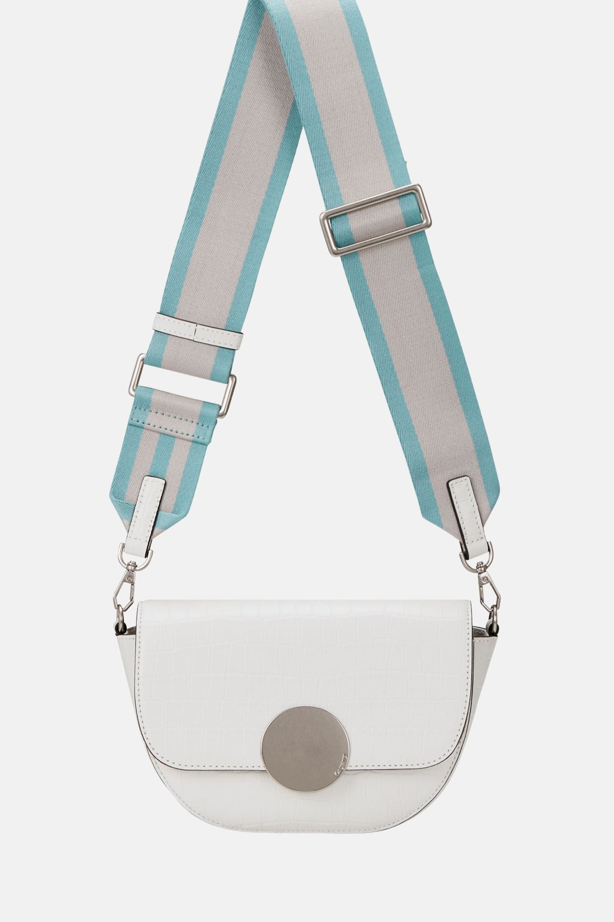 Oryany - Lottie Croco Saddle Crossbody - Small - Off White Leather