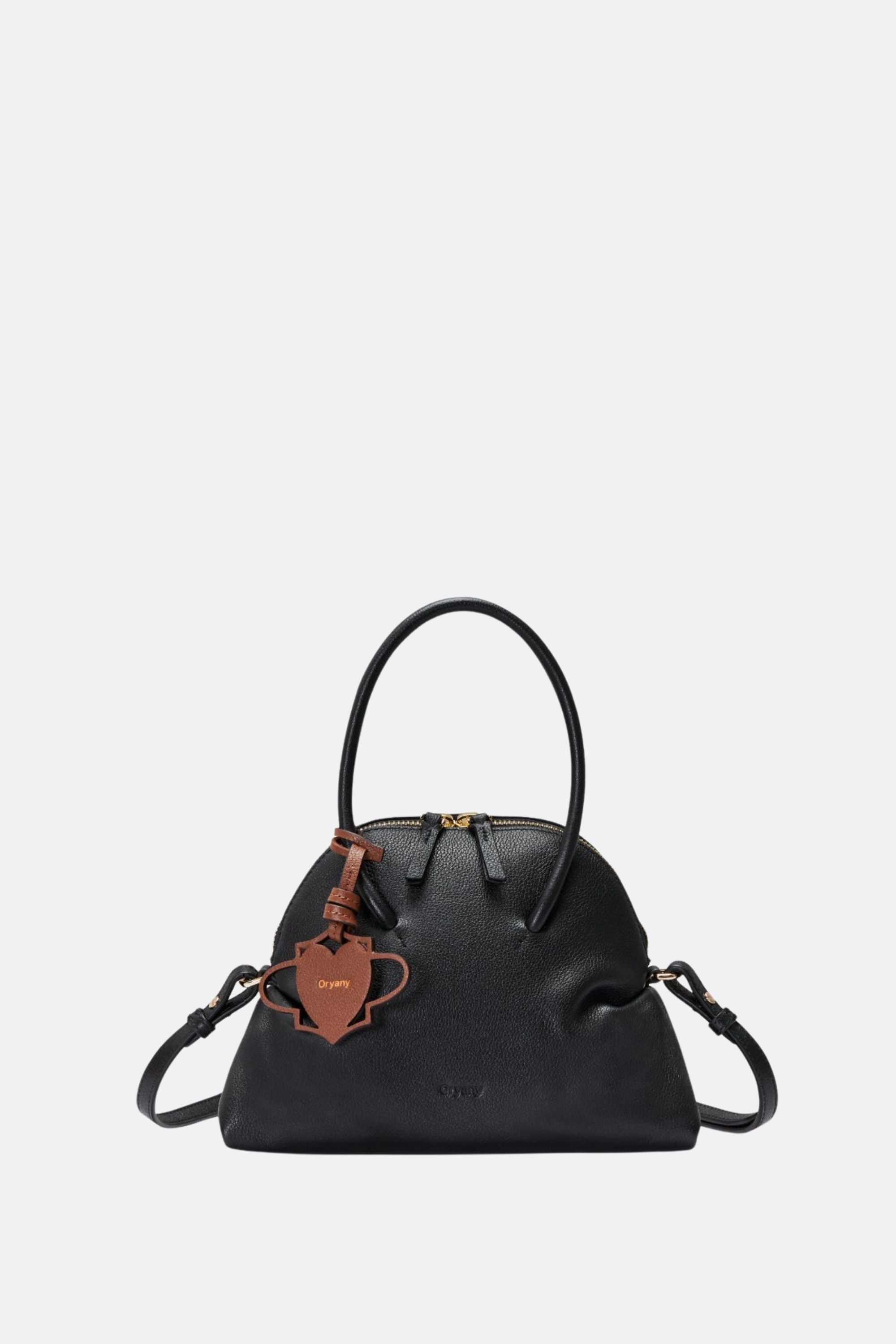 Oryany - Adele Mini Satchel Handbags - Black Leather