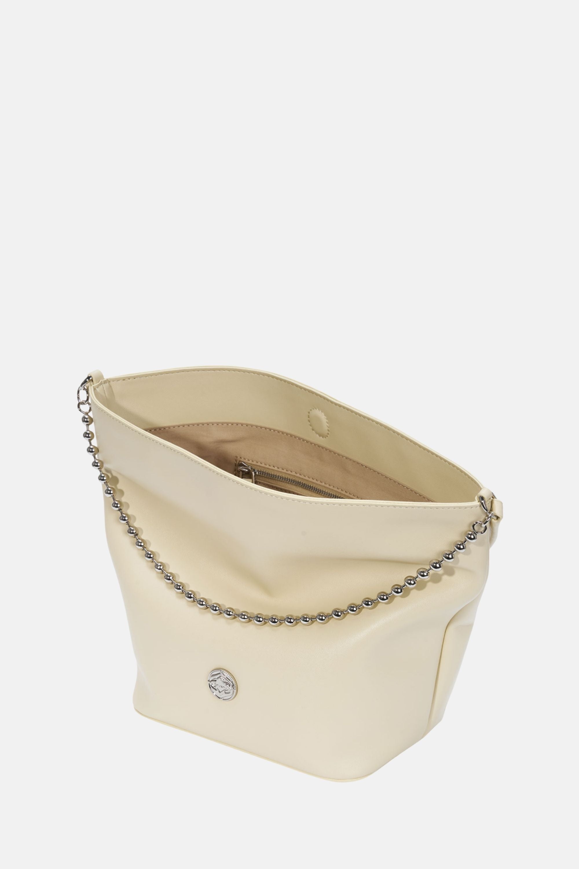 Oryany - Ball Chain Bucket Bag - Lemon Cream Leather