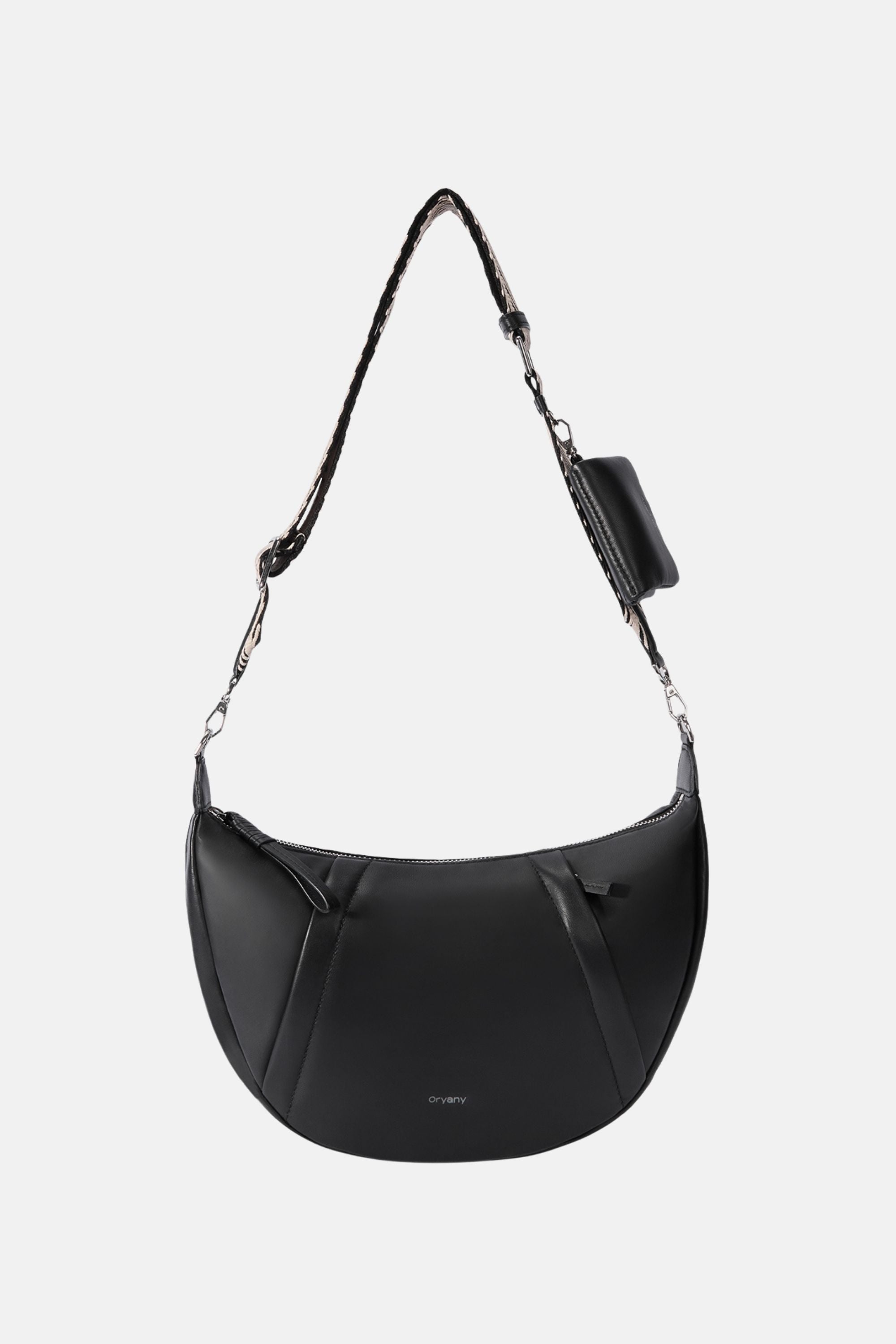 Oryany - Banana Leather M Crossbody Handbags - BLACK