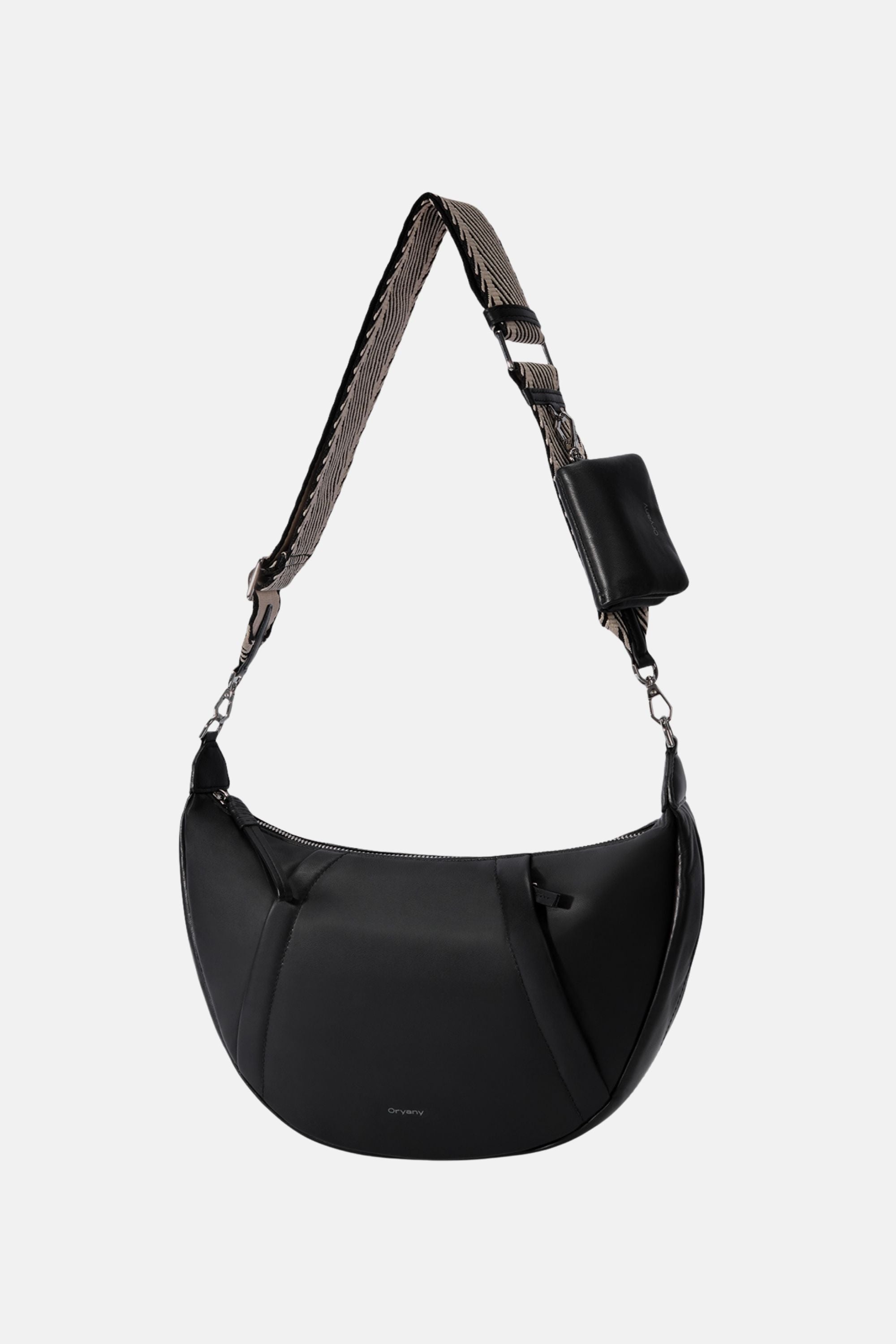 Oryany - Banana Leather M Crossbody Handbags - BLACK