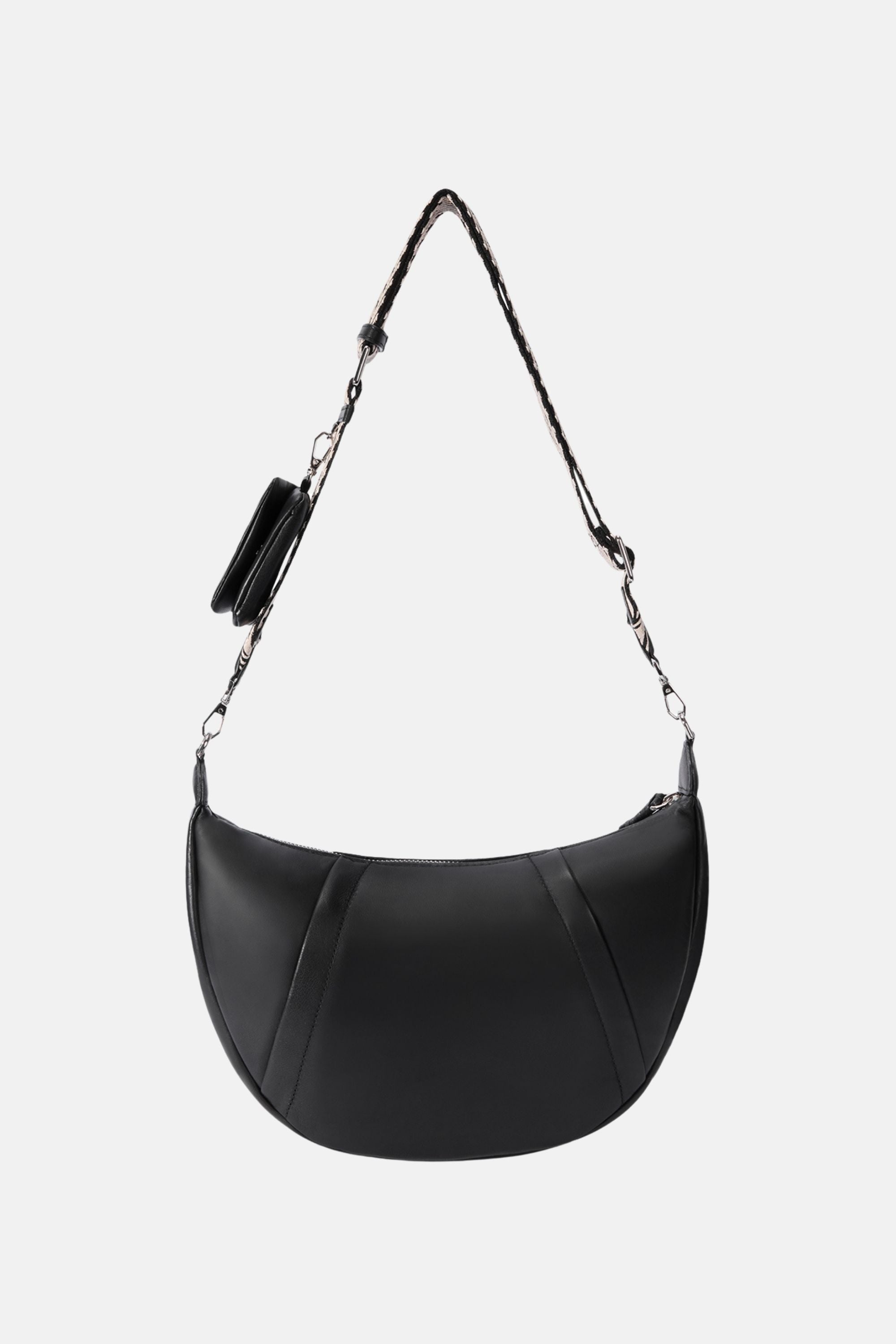 Oryany - Banana Leather M Crossbody Handbags - BLACK