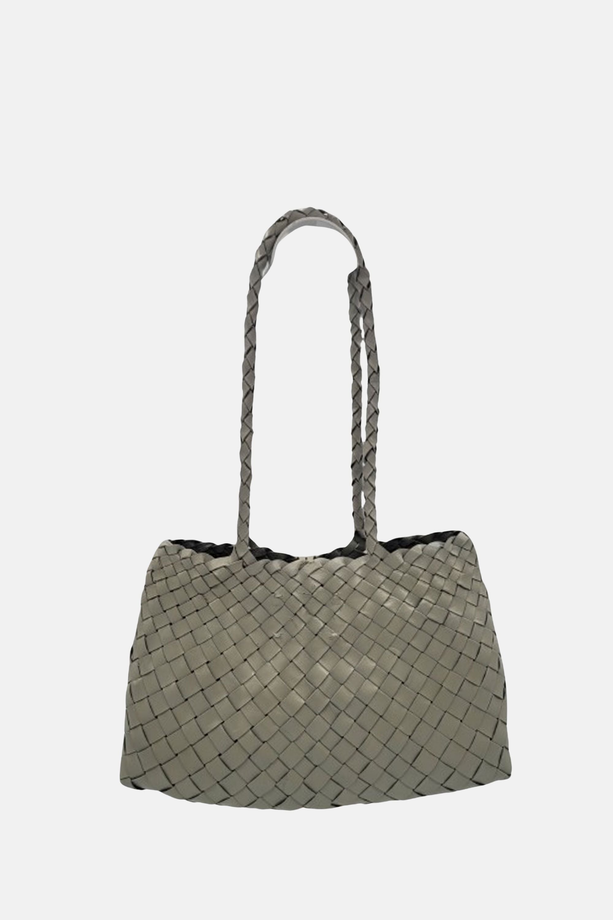 Oryany - Kayla Handwoven Leather Shoulder Bag – Medium Satchel - Sand Beach