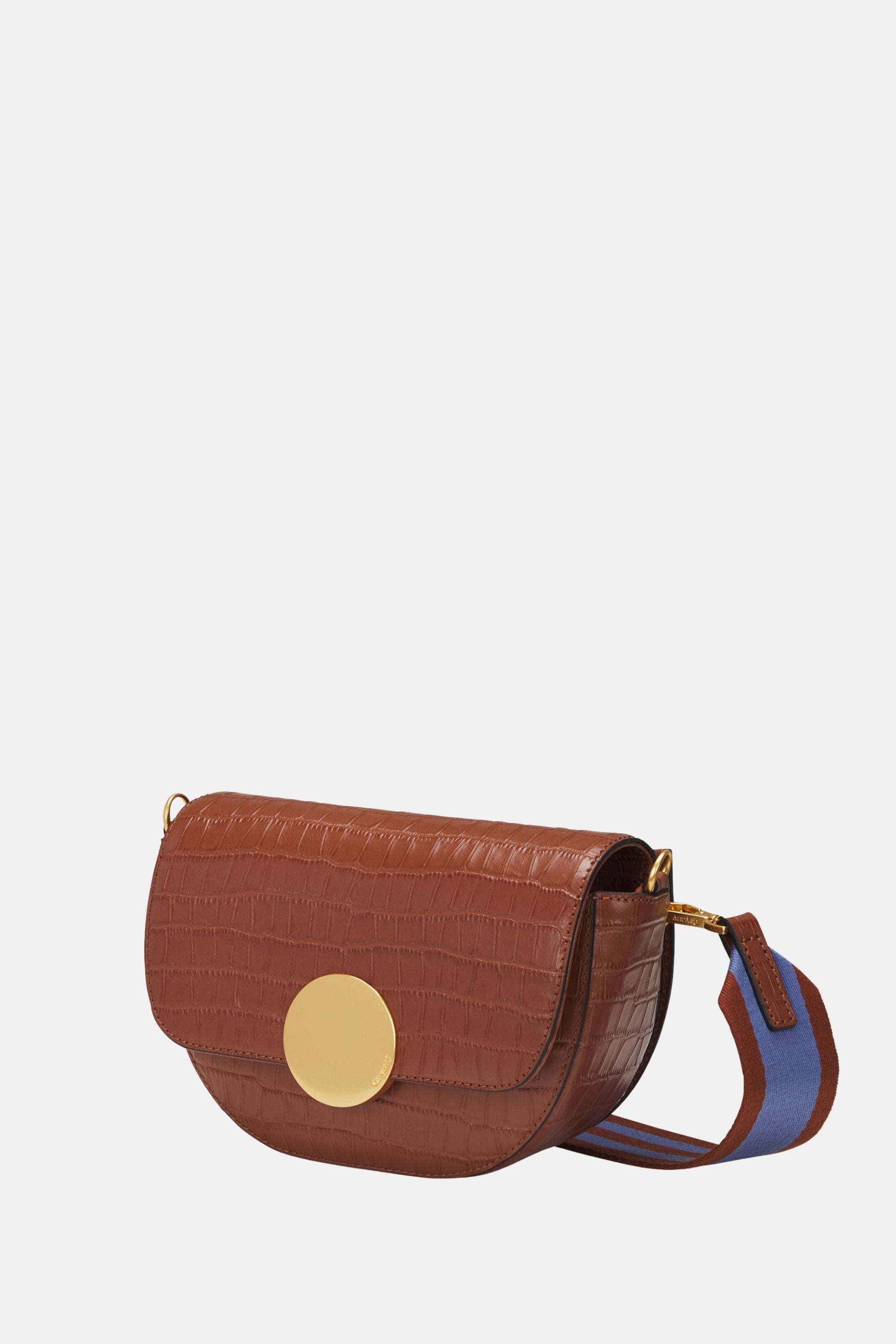 Oryany - Lottie Croco Saddle Crossbody - Small - Toffee Tan Leather