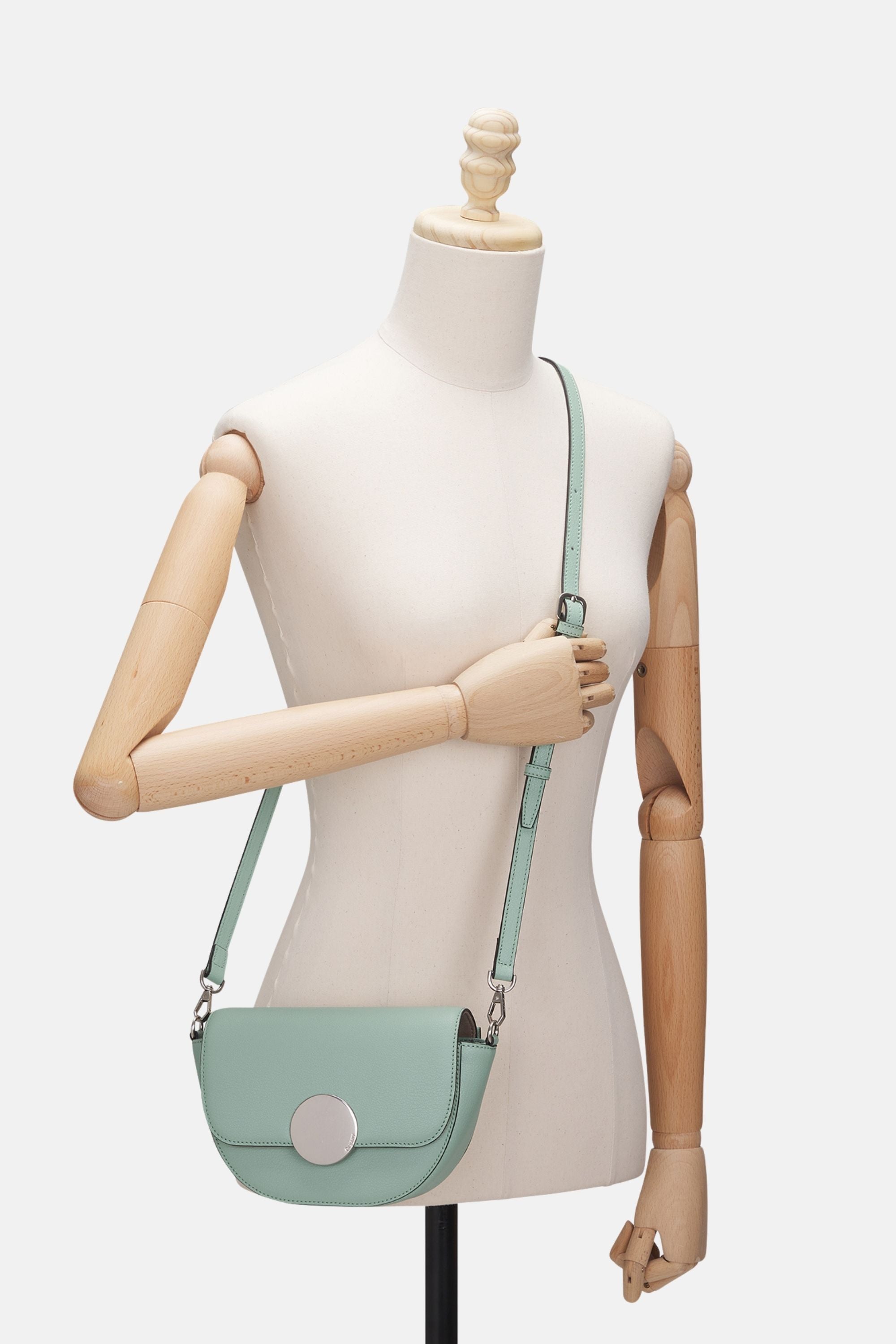 Oryany - Lottie Saddle Crossbody Small Handbags -Dusty Mint Leather
