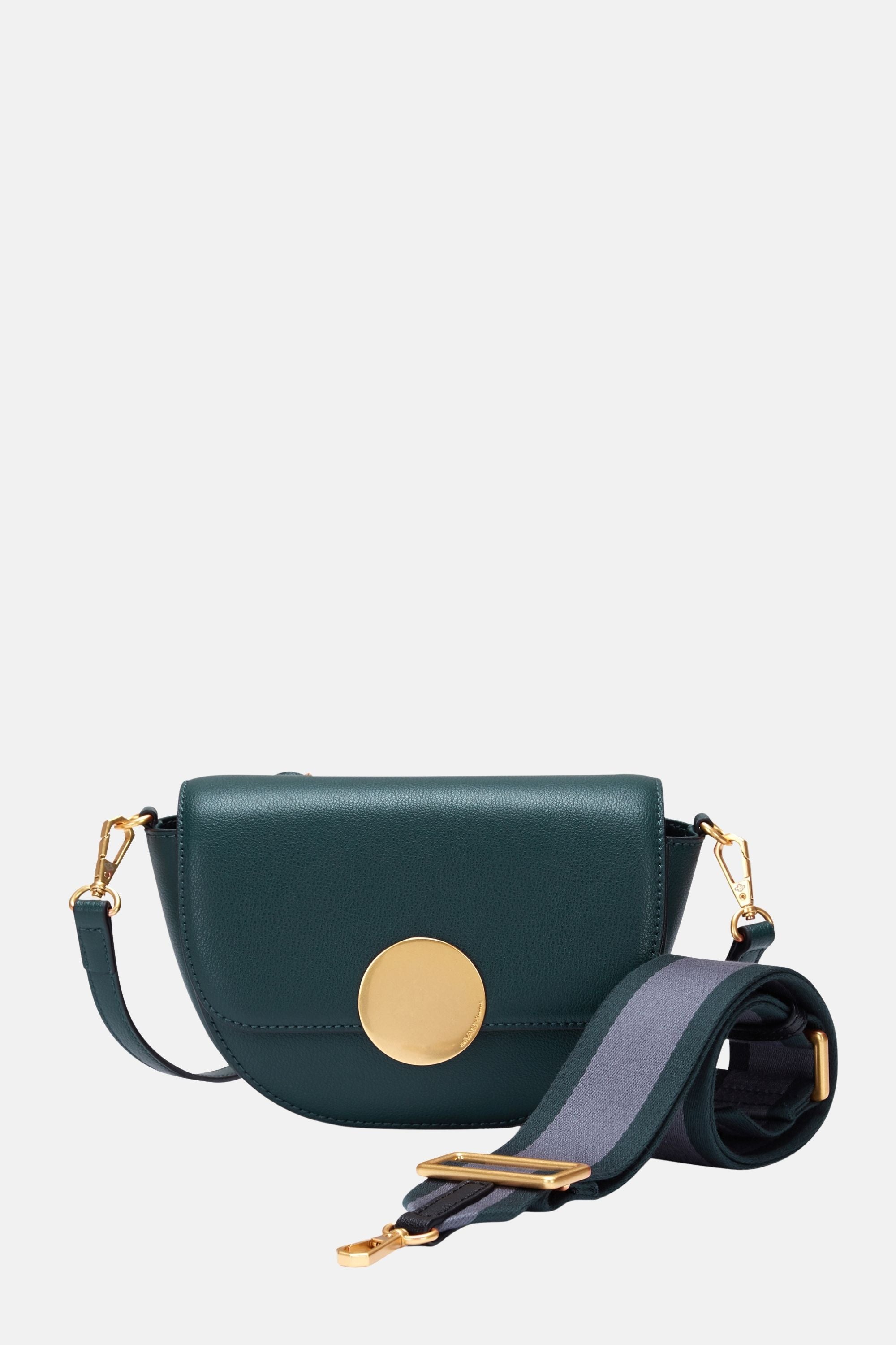 Oryany - Lottie Saddle Crossbody Small Handbags - Green Leather