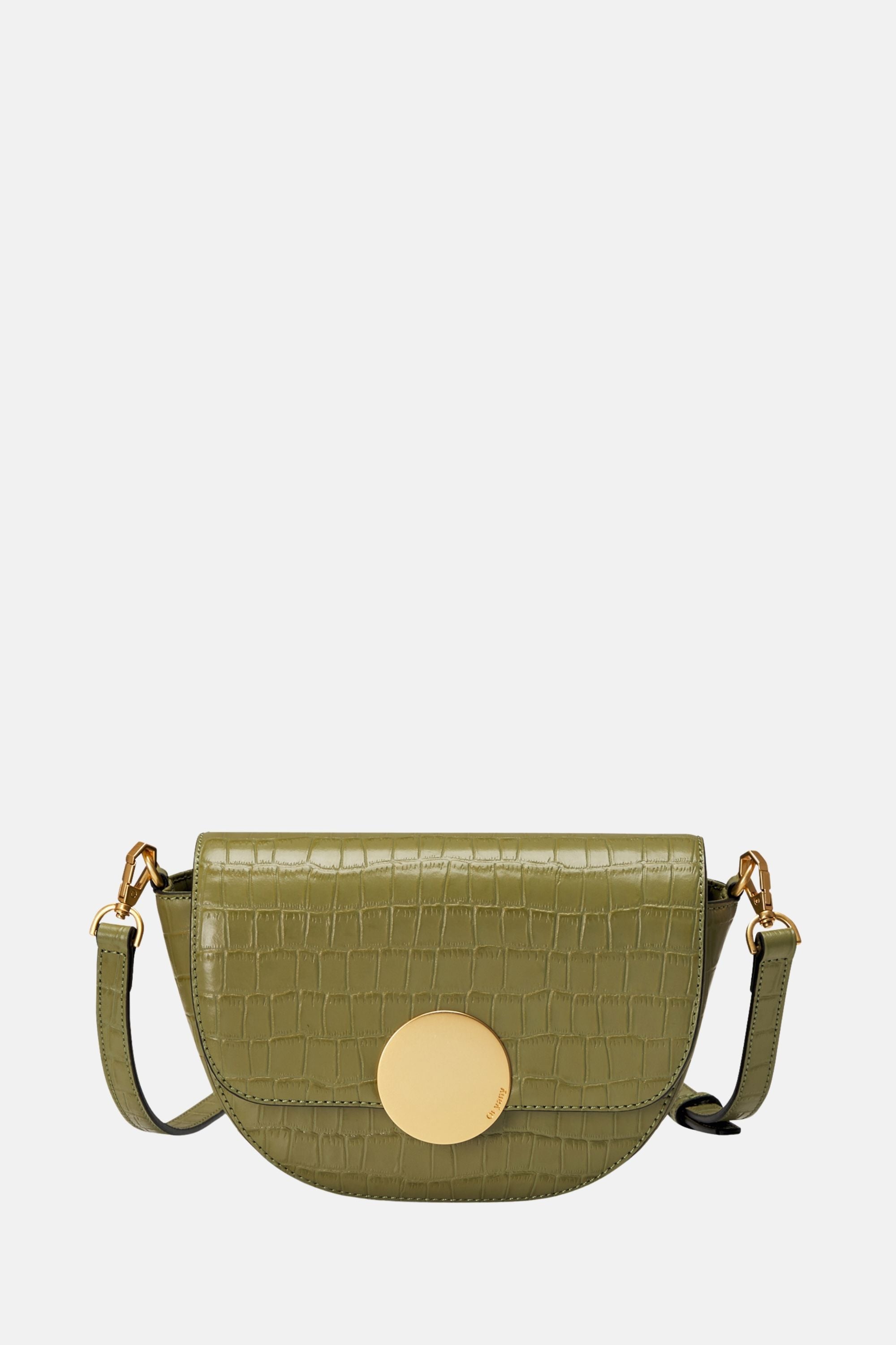 Oryany - Lottie Croco Saddle Crossbody - Small - Leaf Olive Leather