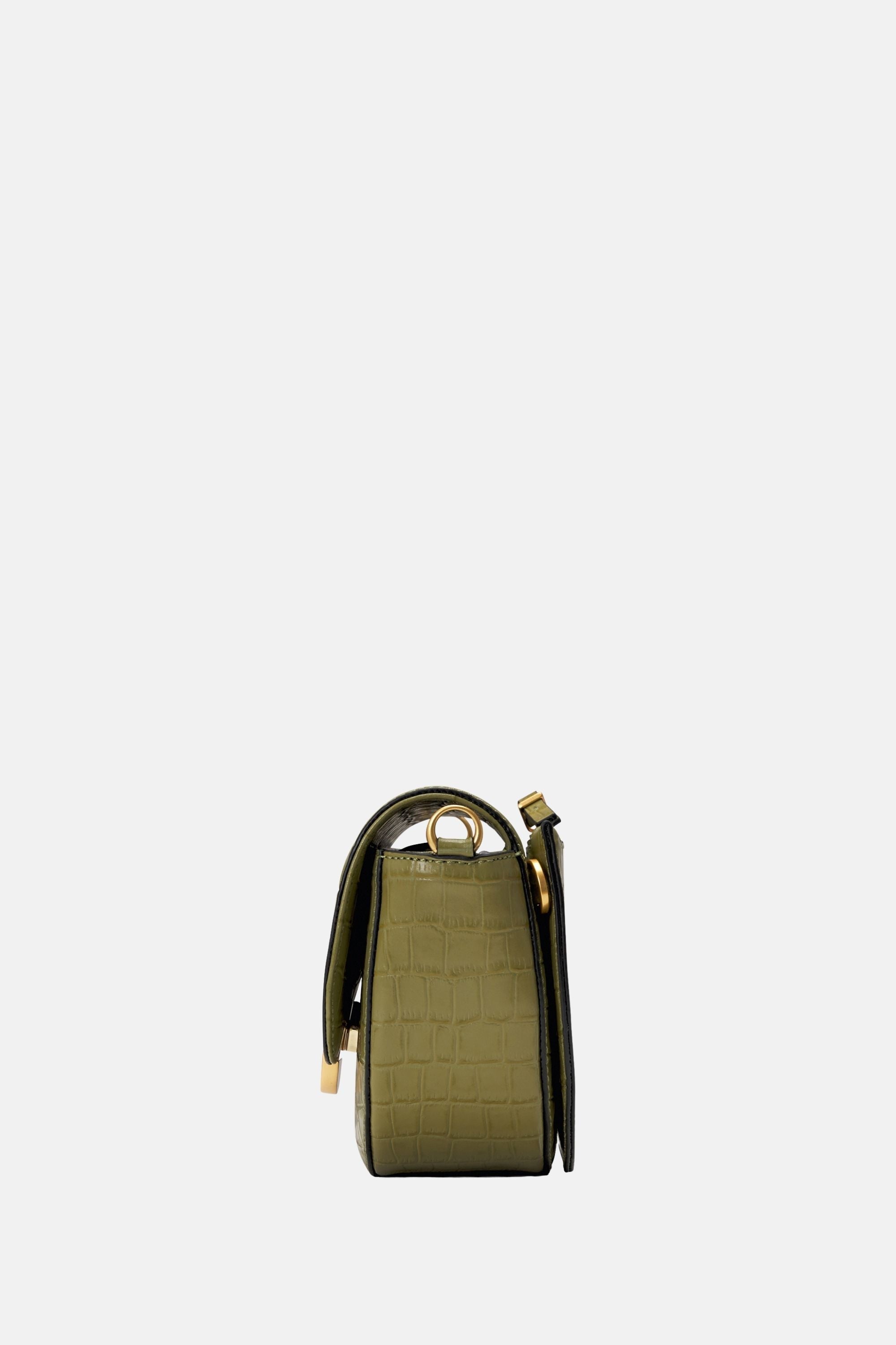 Oryany - Lottie Croco Saddle Crossbody - Small - Leaf Olive Leather
