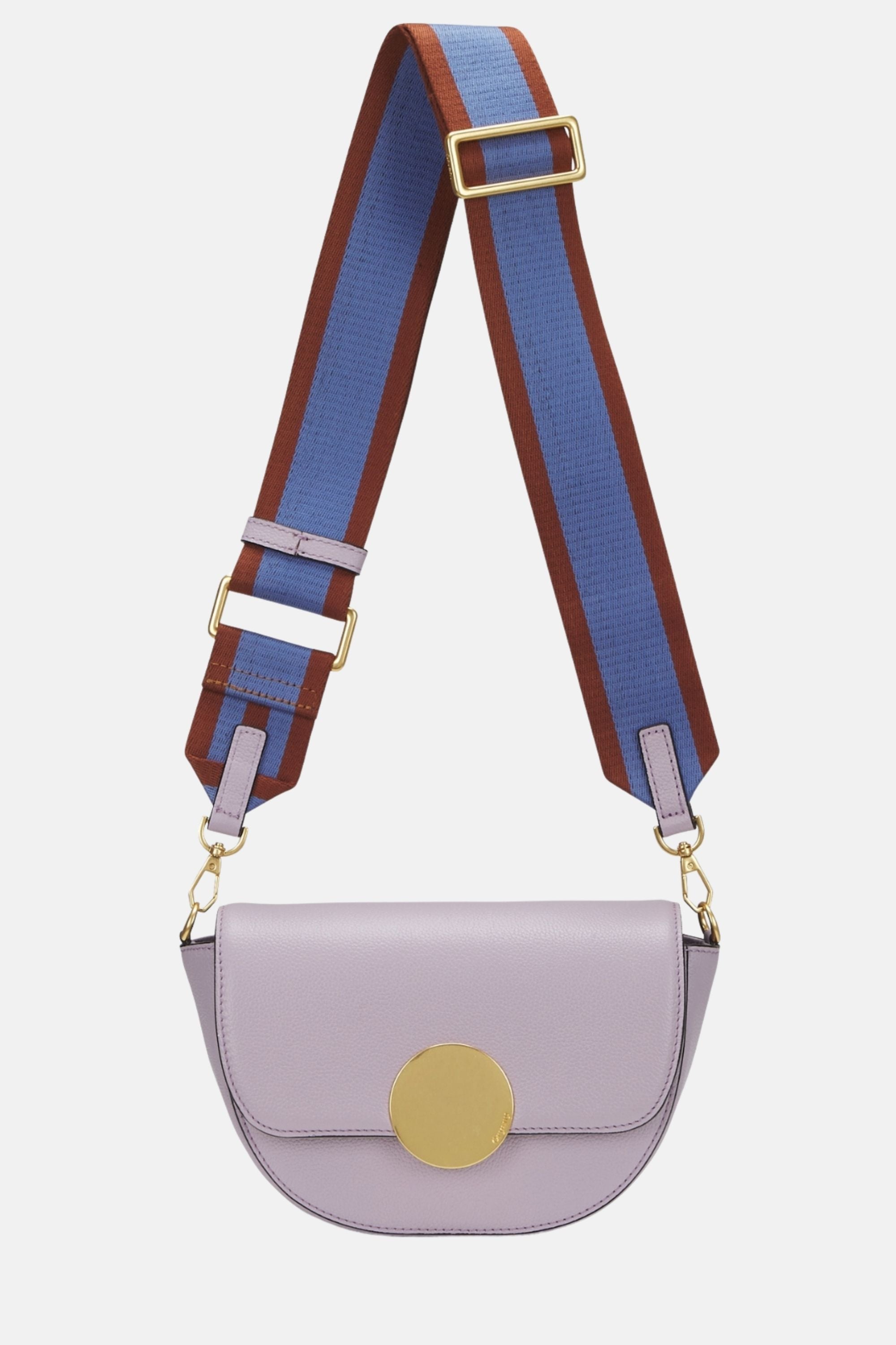 Oryany - Lottie Saddle Crossbody Small Handbags - Stock Purple Leather