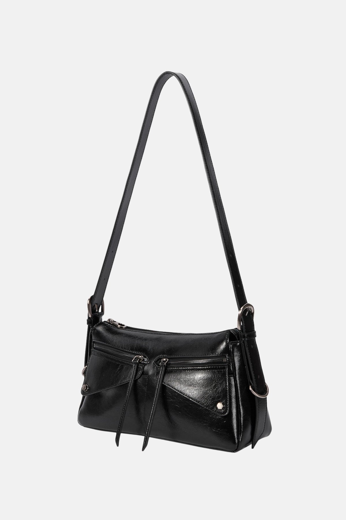 Oryany - Moto Shoulder Medium Shoulder Bag Handbags - Black