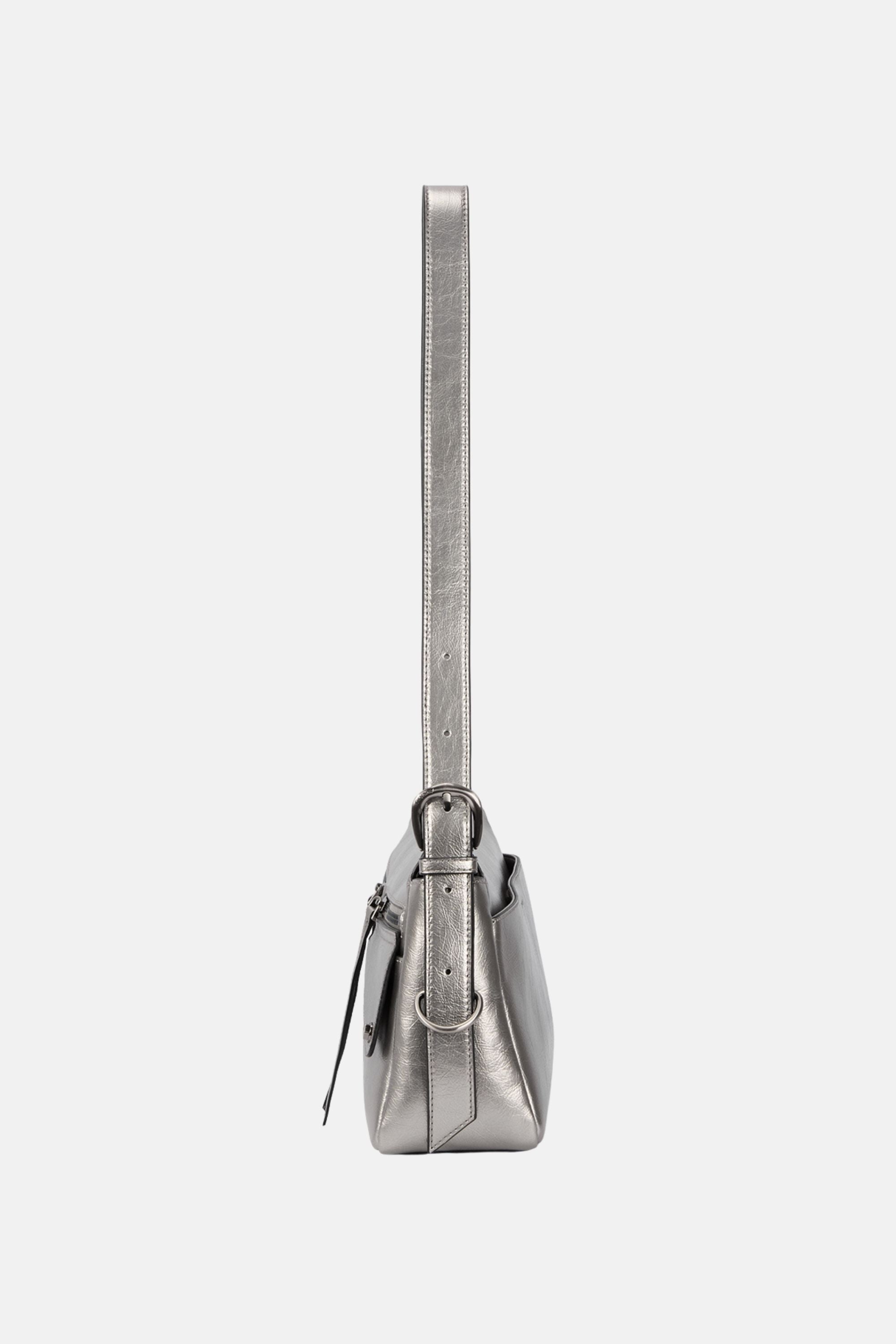 Oryany - Moto Shoulder Medium Should Bag Handbags - Pewter