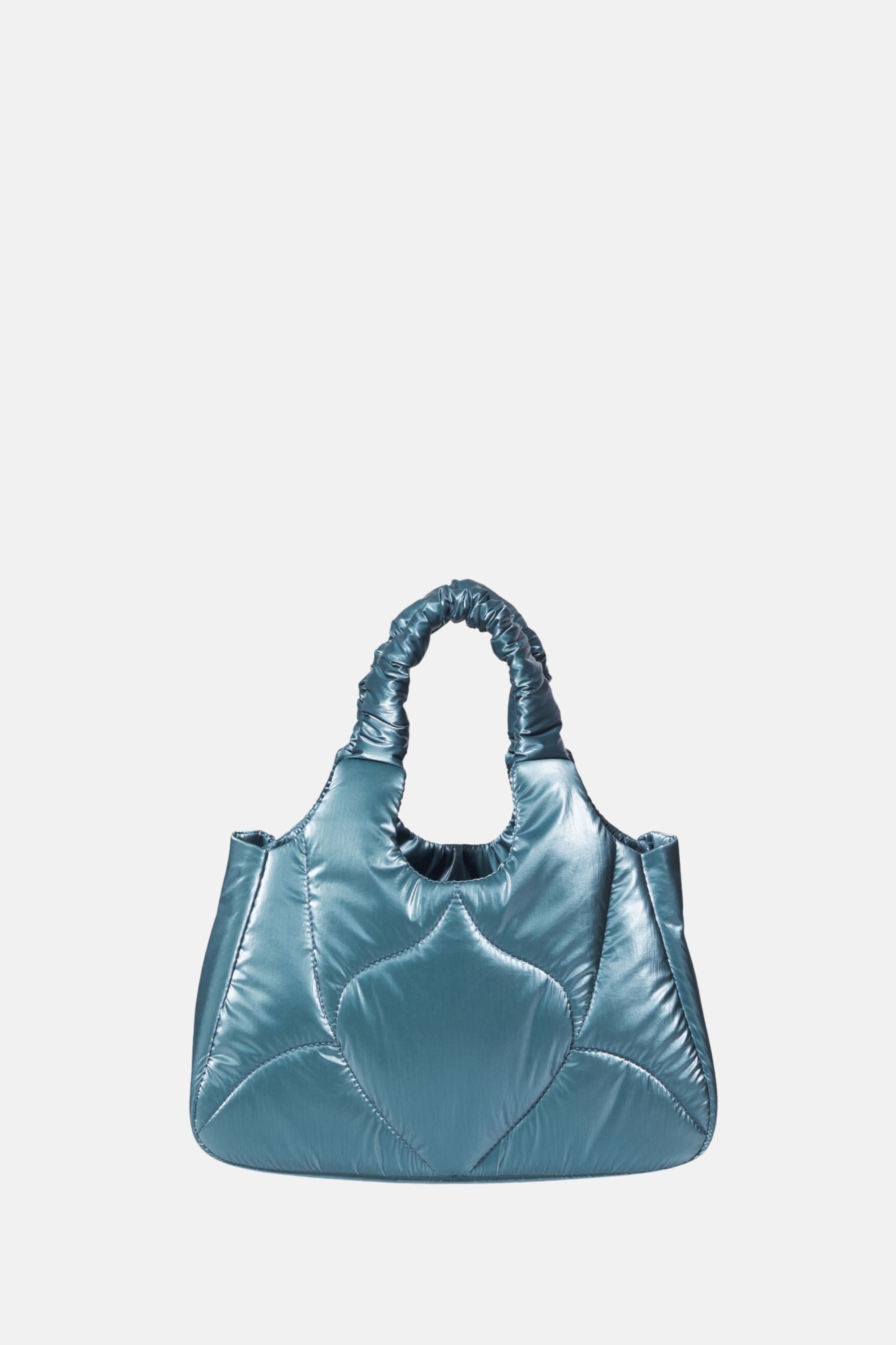 Oryany - Half Moroccan Padding Crossbody Medium Satchel Handbags - Blue Silver