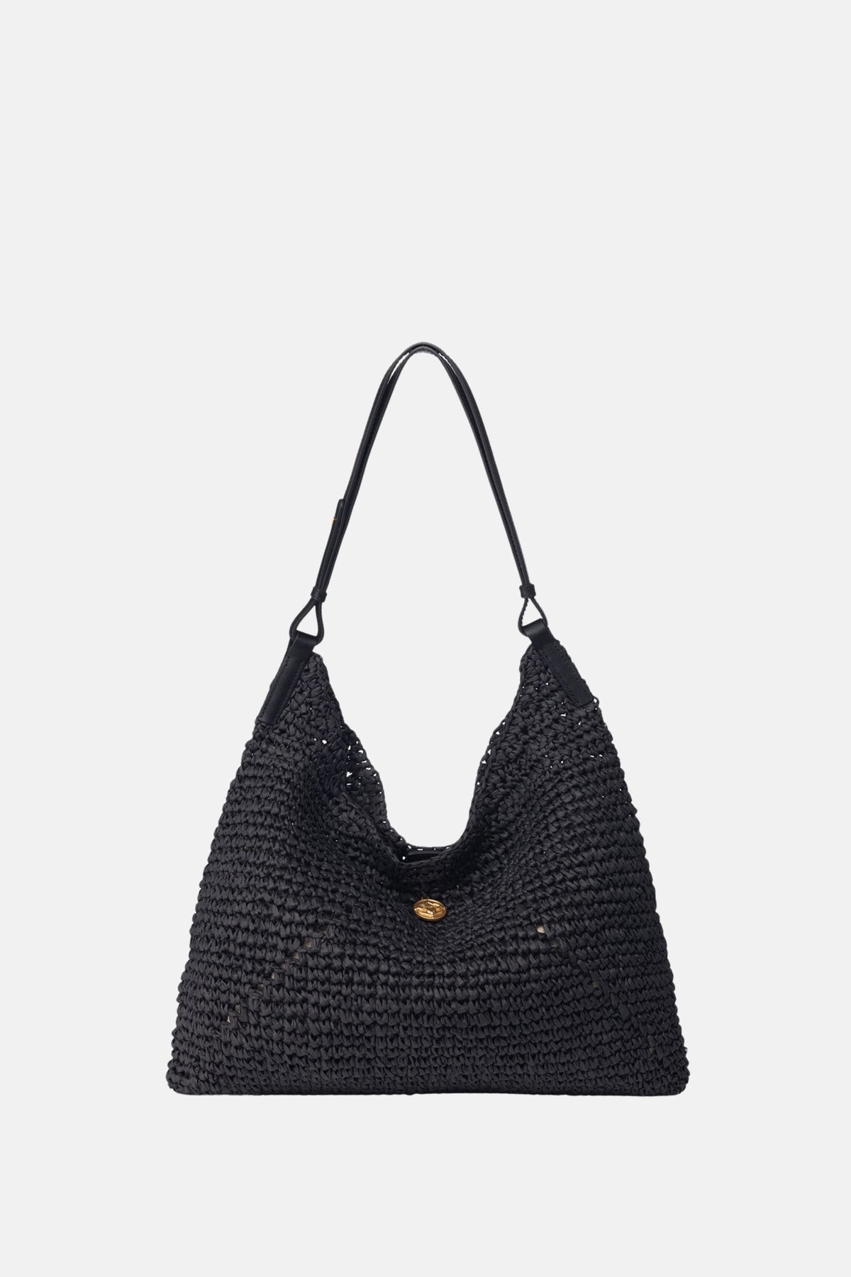 Oryany - Raffia Triangle Women's Shoulder Bags - Black