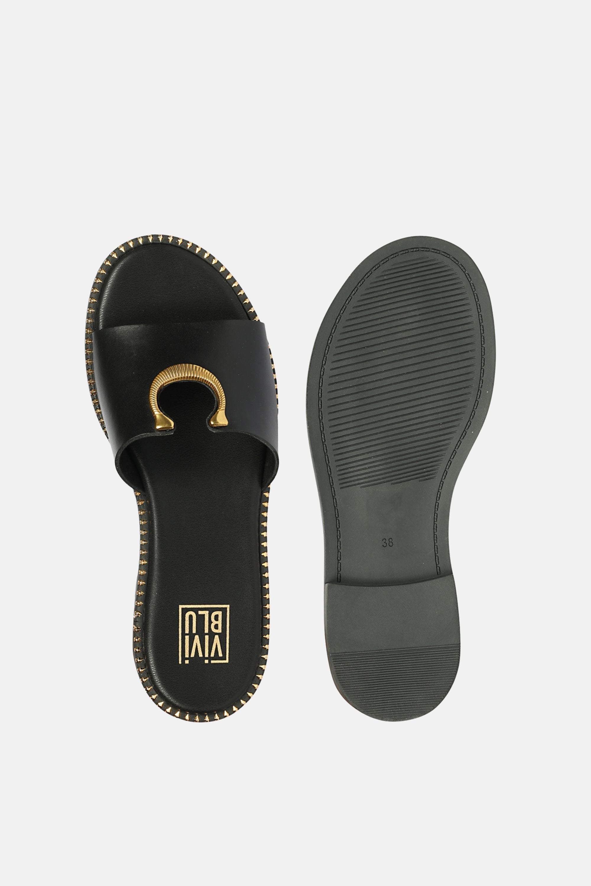 Close-up of Acacia Flats by Vivi Blu highlighting the soft PU lining and padded footbed for superior comfort, perfect for all-day wear.