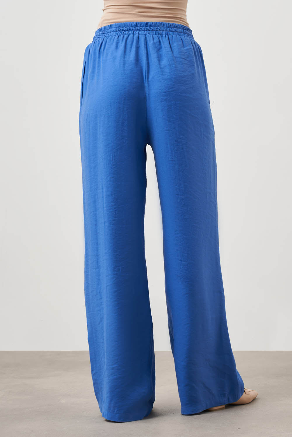Mizalle Wide Leg Pants Blue Apparel