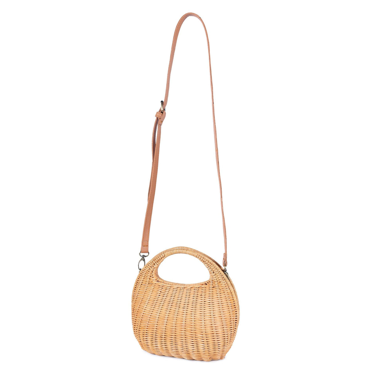 Ayla Rattan Small Satchel